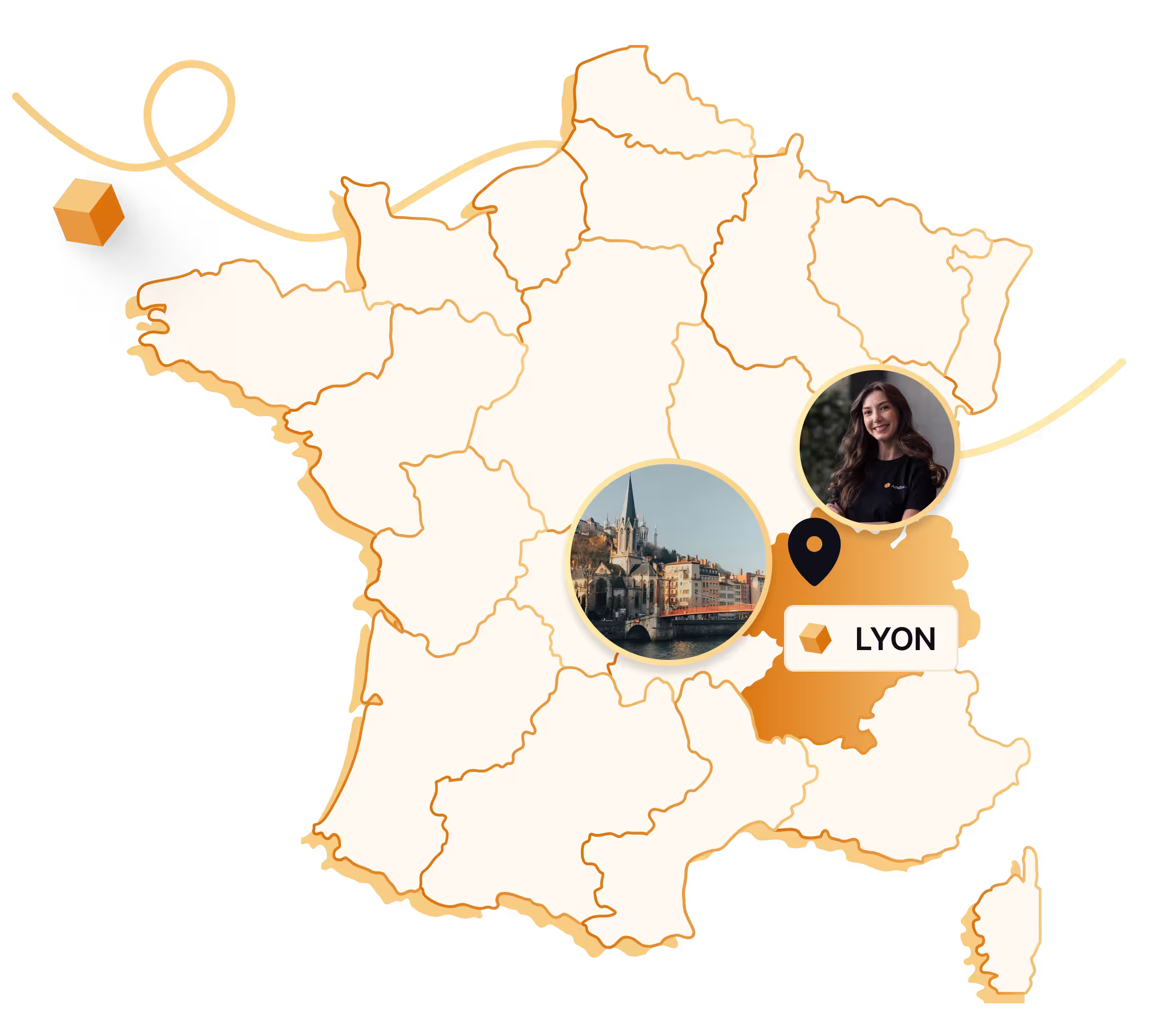 carte de france qui représente les emplacements de nos agences google ads