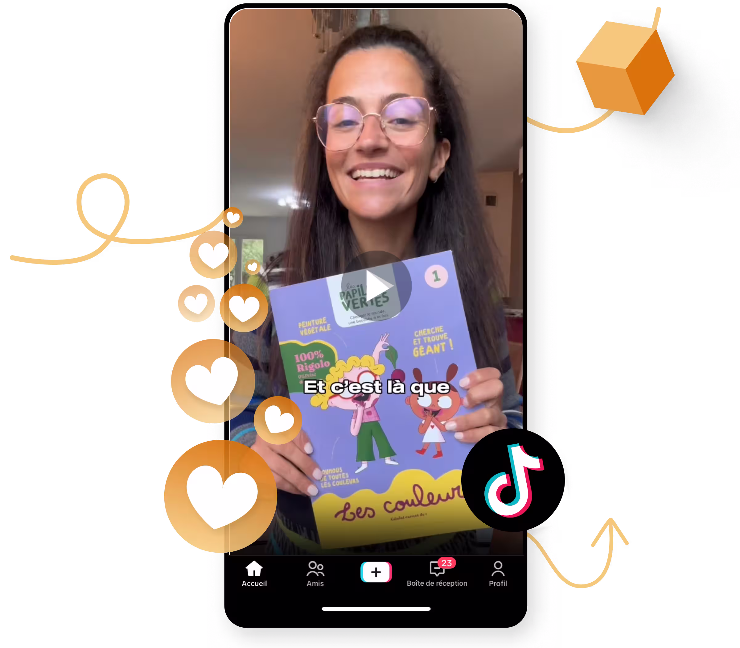 mockup d'un smarphone avec les prestations d'une agence tiktok ads