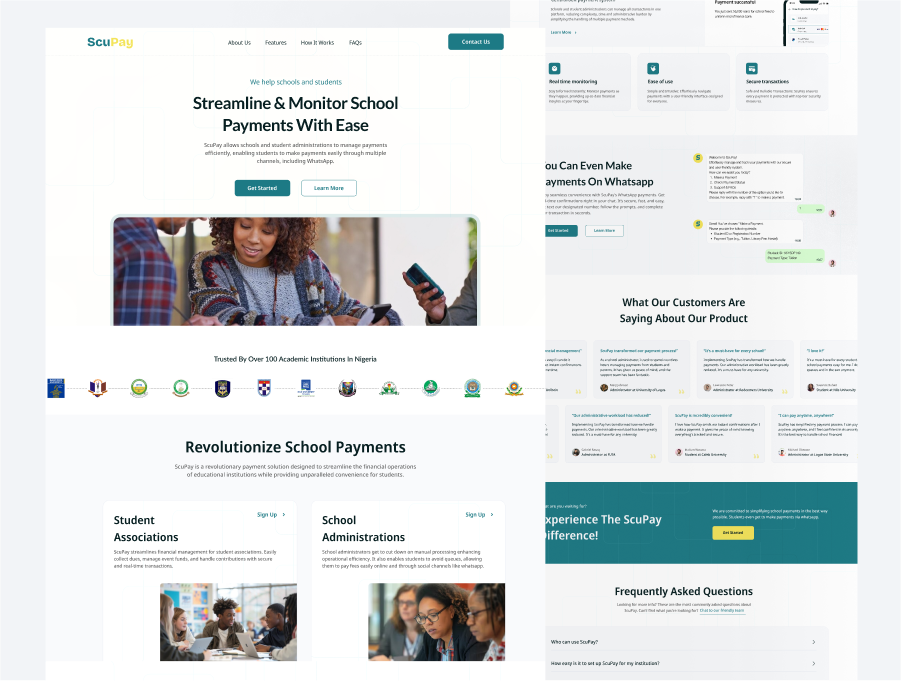 Scupay landing page redesign