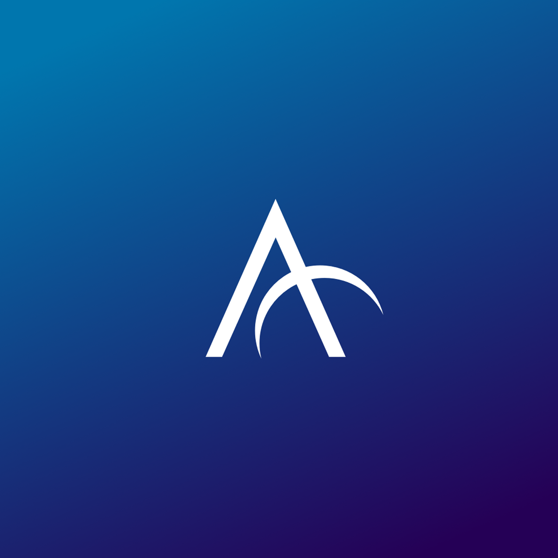 Apollo Design System logo — a white letter A with an orbiting arc — centered on a blue-to-indigo gradient.