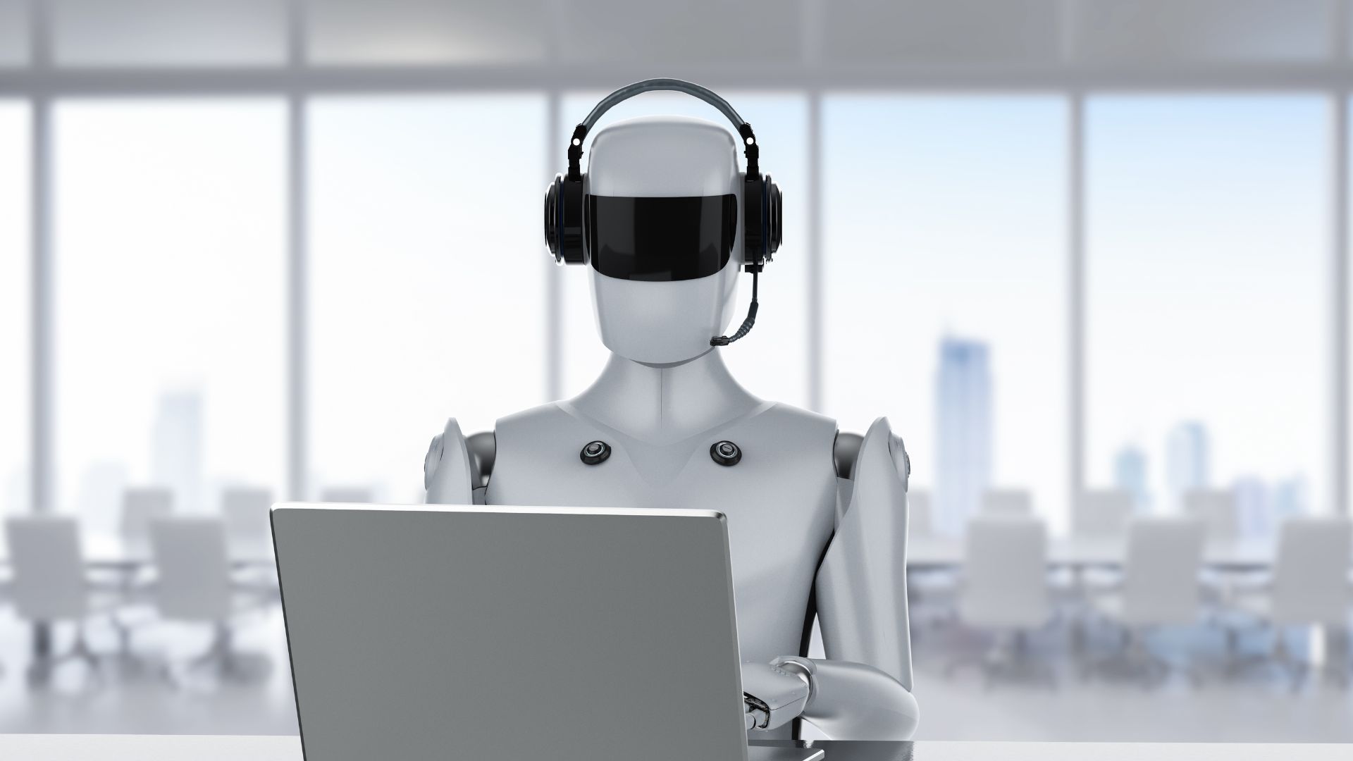 A robot doing customer service