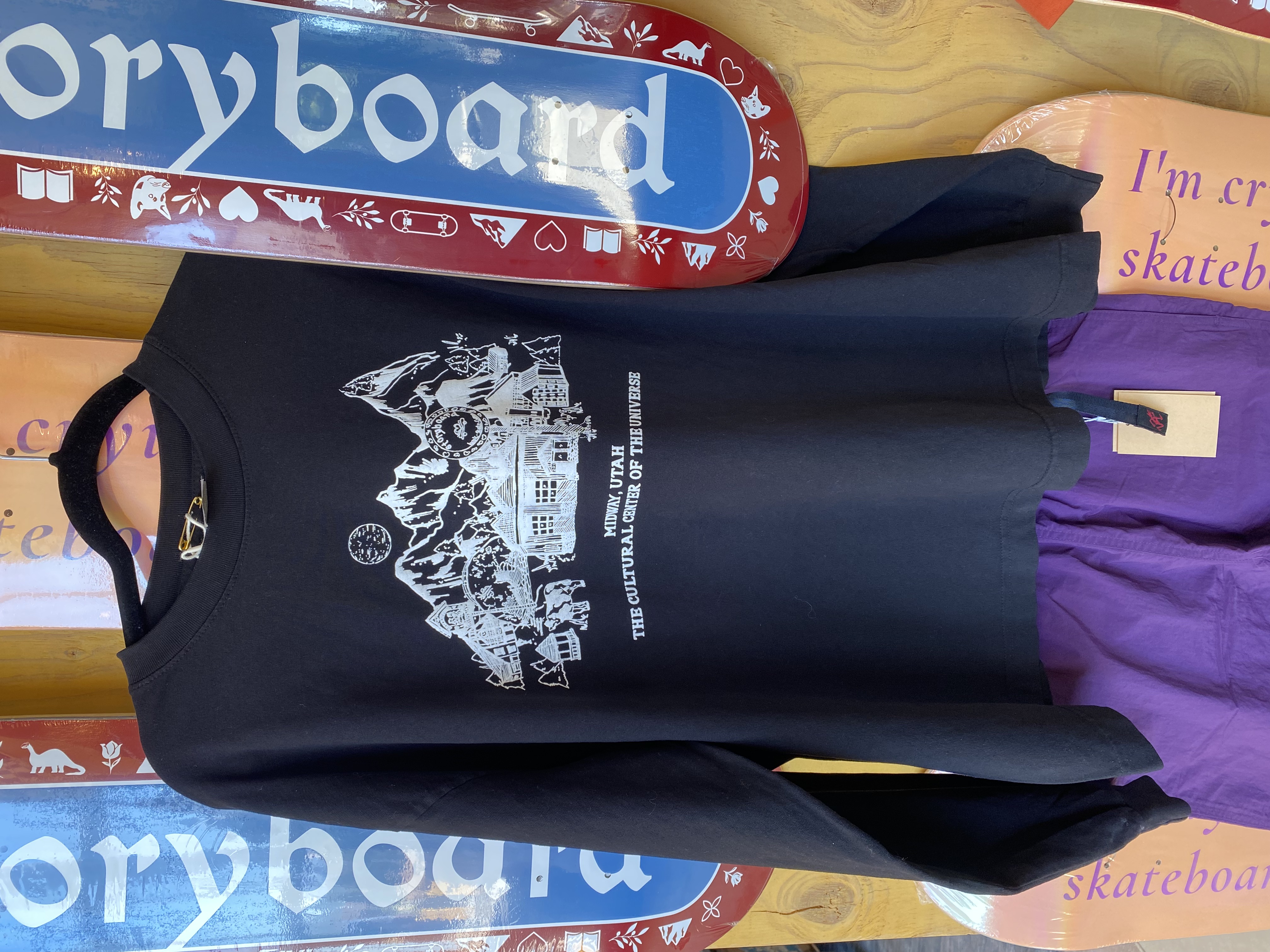 our first long sleeve tee shirt release featuring Julia Carusillo's iconic Cultural Center drawing