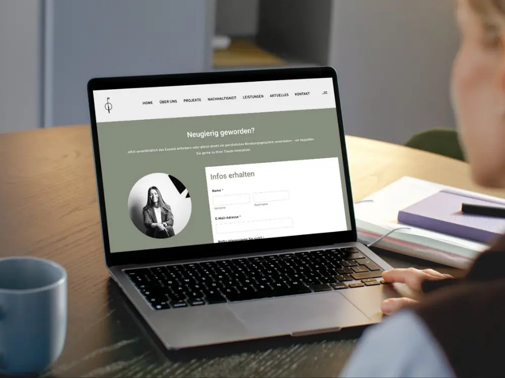 Landingpage Erstellung für Tiroler Architekturbüro SNOW in Wordpress - Kontaktformular am Ende einer Landingpage für Immobilien Objekte