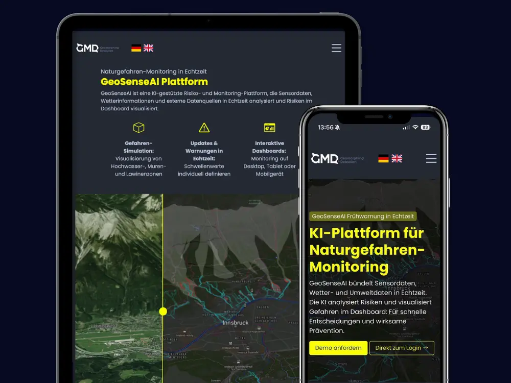 GMDs Software Plattform: Anschaulich mit Screenshot visualisiert, um Glaubwürdigkeit für GMDs Angebote und Tools zu schaffen. 