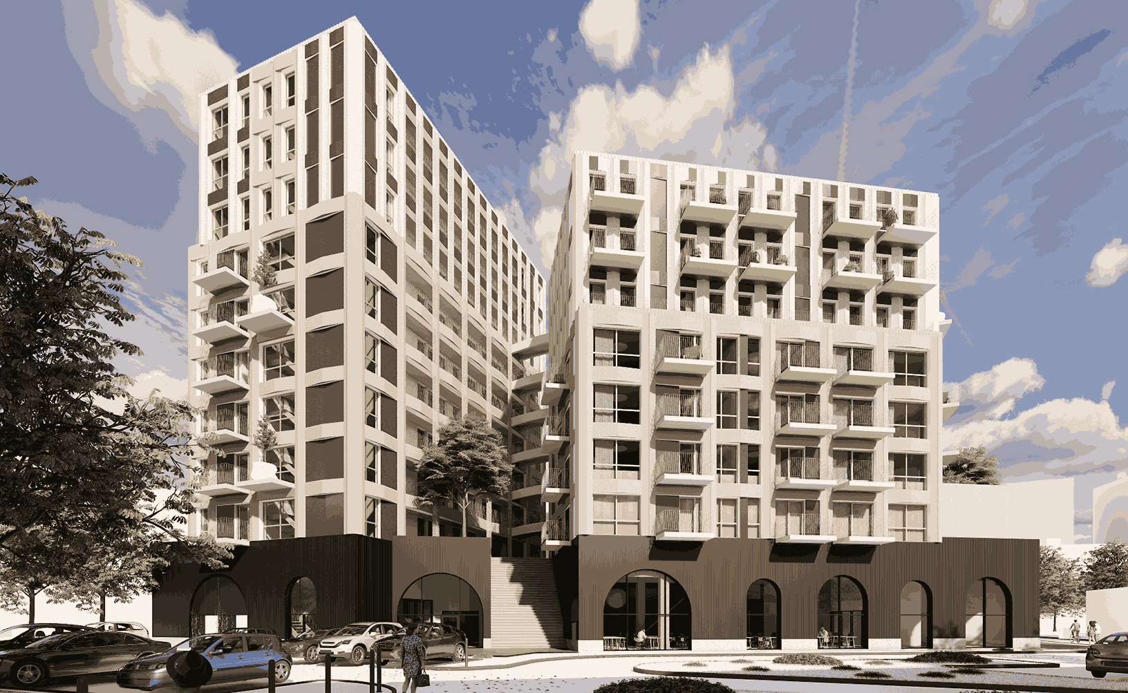 Innovatief CLT-gebouw met een focus op duurzaamheid en CO2-opslag, ontworpen voor een groenere toekomst