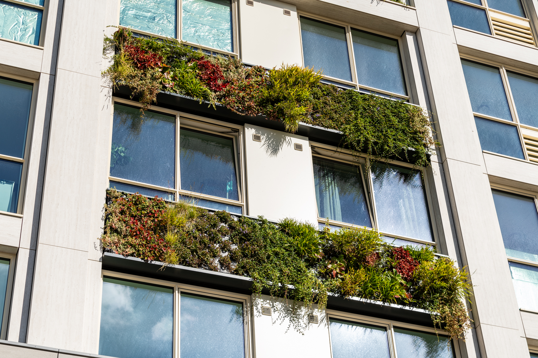 Groene gevel met geïntegreerde beplanting in Weverstede Nieuwegein, voorbeeld van natuurinclusief en klimaatadaptief ontwerp in stedelijke woningbouw