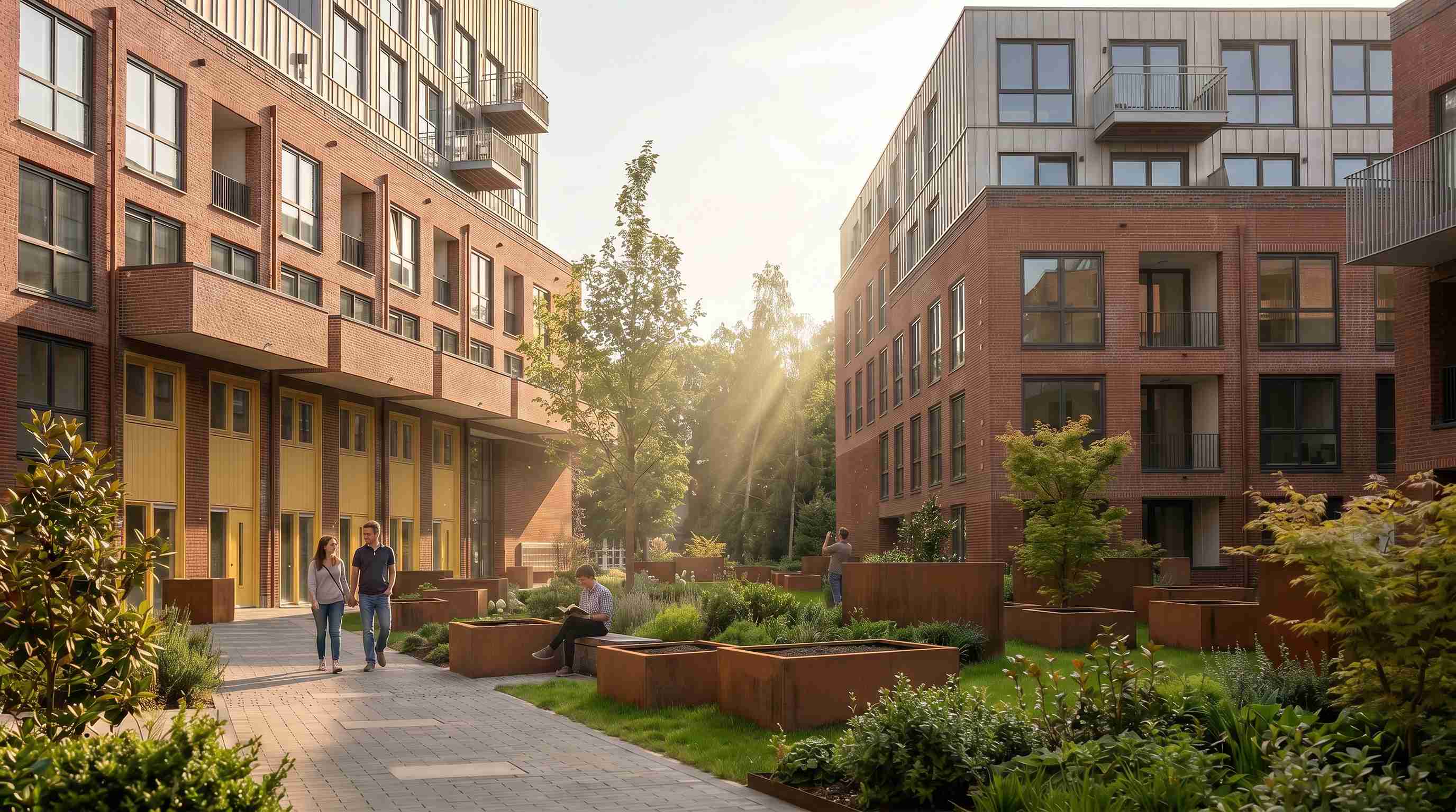Woongebouw Jullensblok Groningen met groene buitenruimte en duurzame architectuur, waar stedelijke biodiversiteit en leefkwaliteit samenkomen