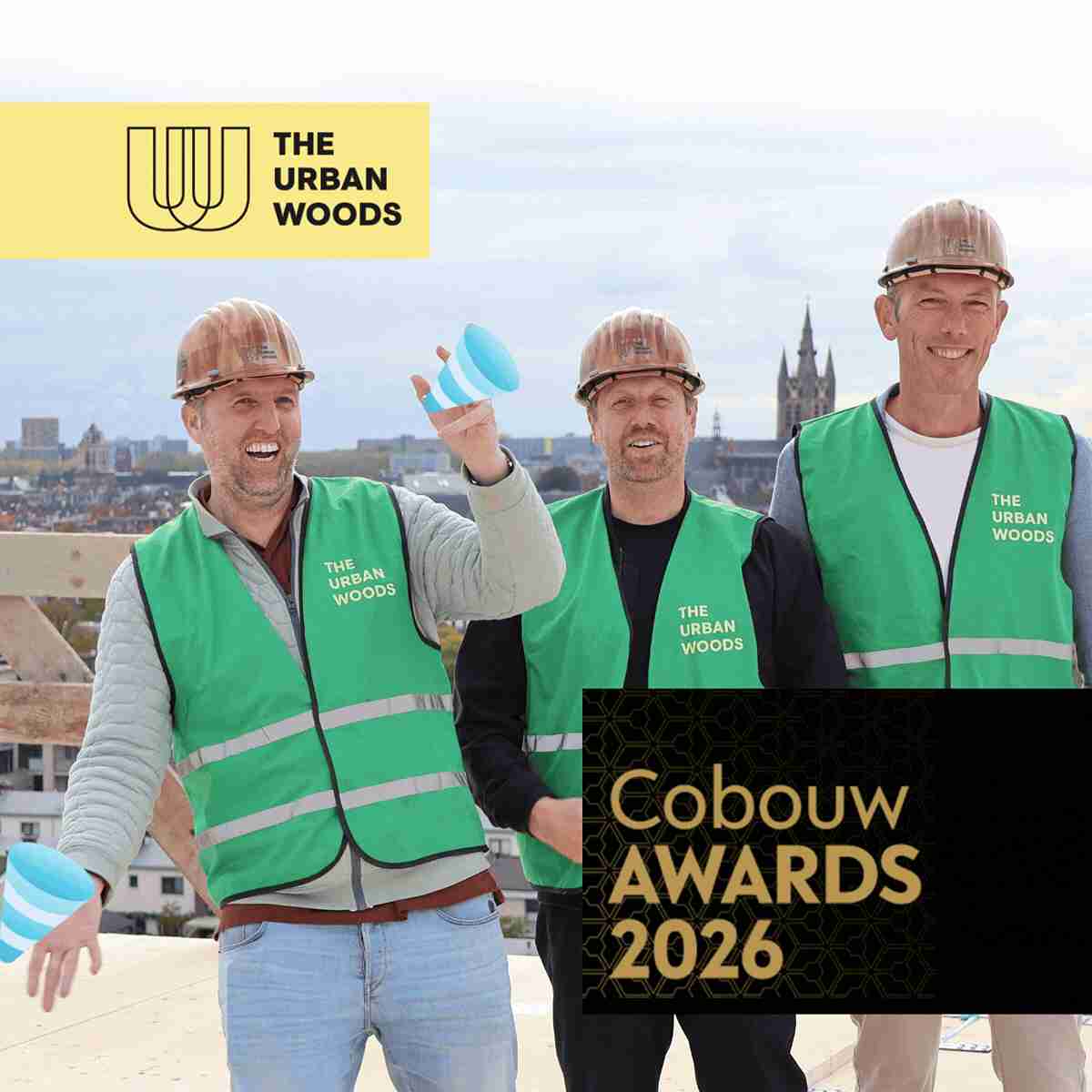 The Urban Woods Delft, houten woongebouw van Urban Climate Architects, finalist voor de Cobouw Duurzaamheid Award 2026.