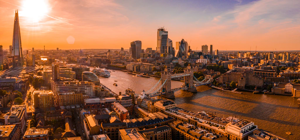 A view of Tower Bridge at Sunset