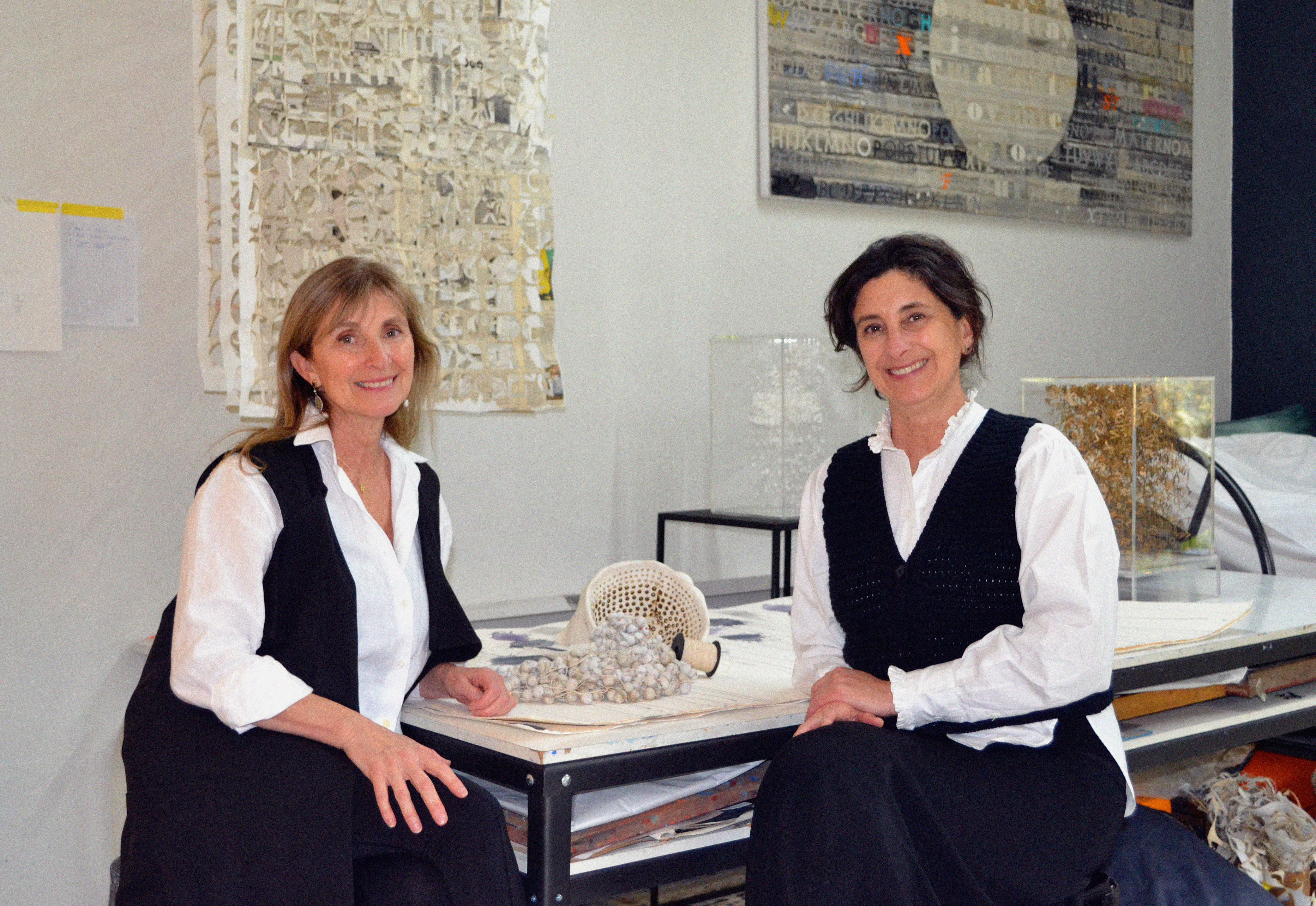 María Elena Naveillan y Lourdes Naveillan, artistas y hermanas. 