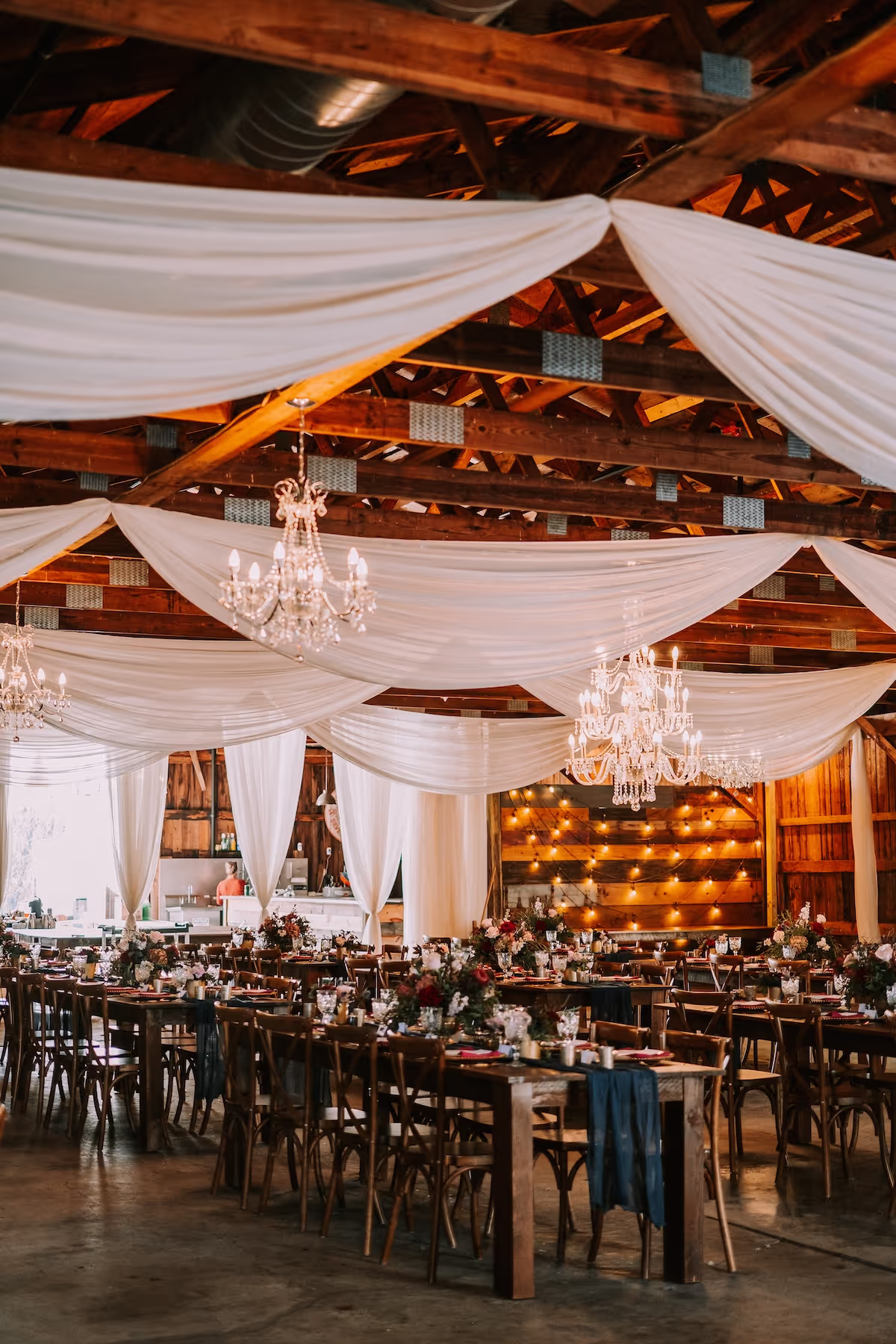Couple celebrating just being married in North Georgia's Farm Wedding Venue