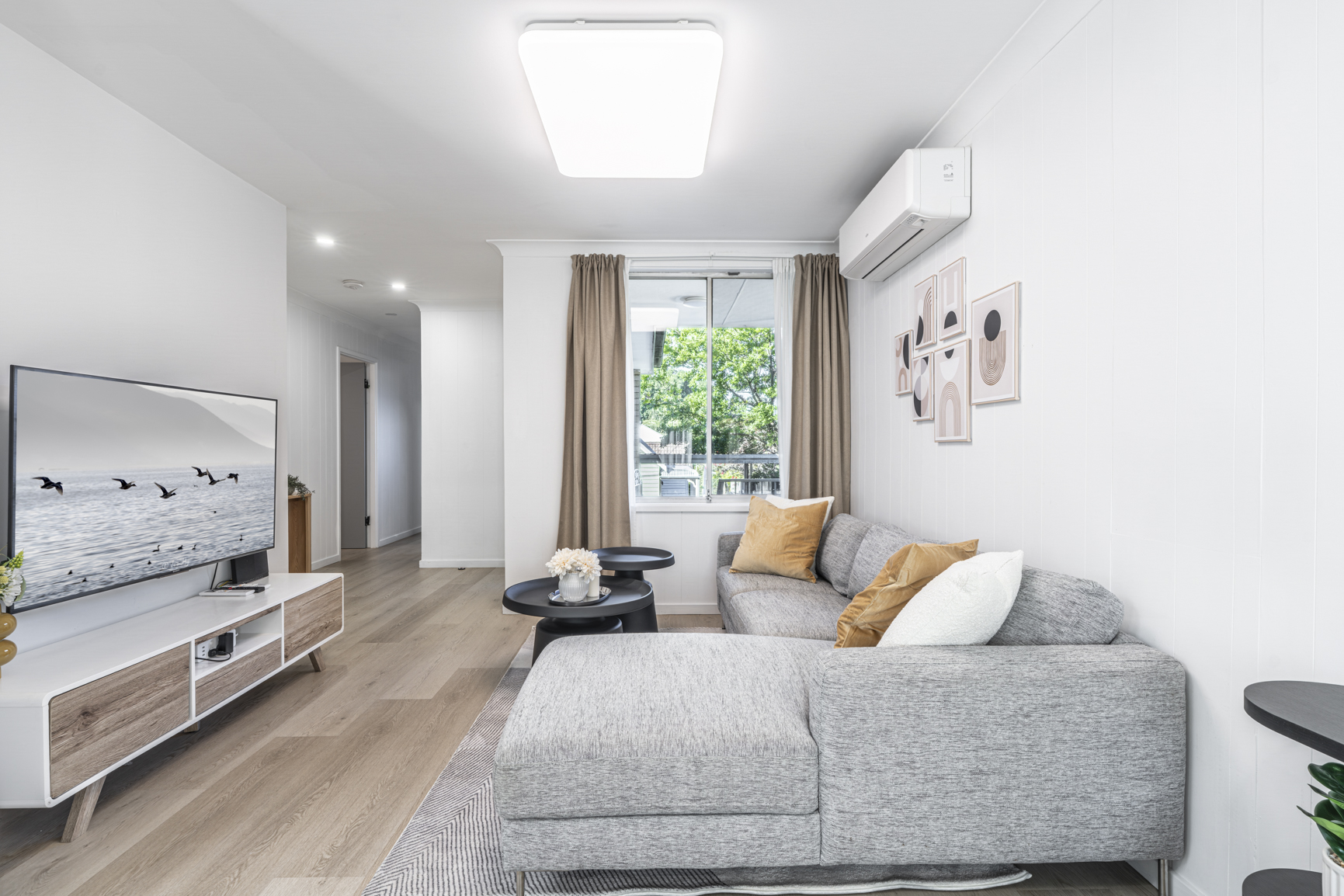 Bright renovated Rozelle terrace living room