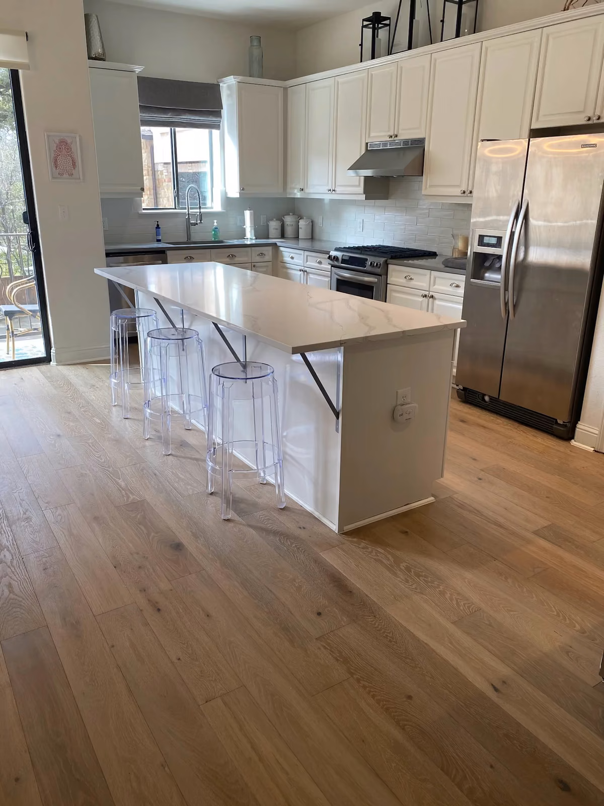 Engineered hardwood floor installation in Lynnwood, WA by Wills Flooring