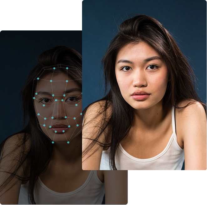 Deepfake detection mapping facial landmarks on a selfie during identity verification