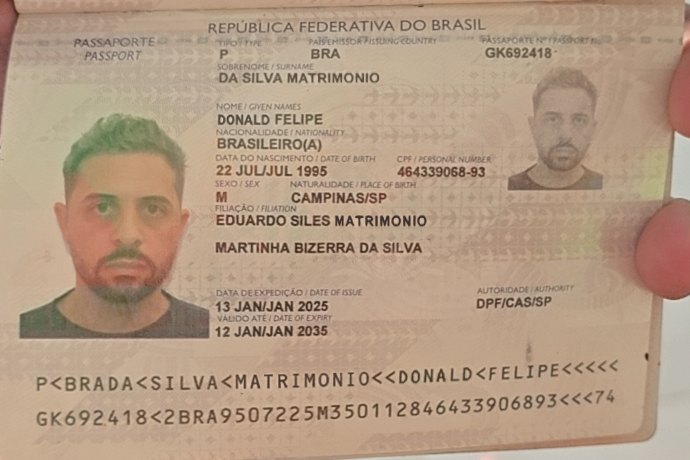 Synthetic Brazil passport specimen from a dataset pack