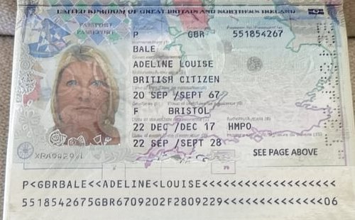 Synthetic United Kingdom passport specimen from a dataset pack