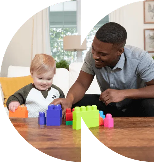 Child playing with toys