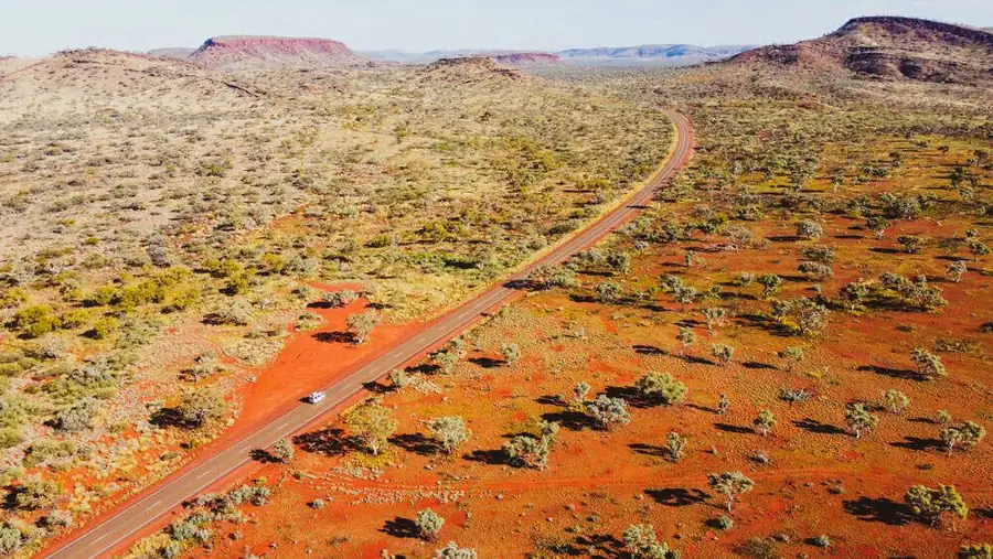 A red dirt road through the Pilbara, Western Australia
