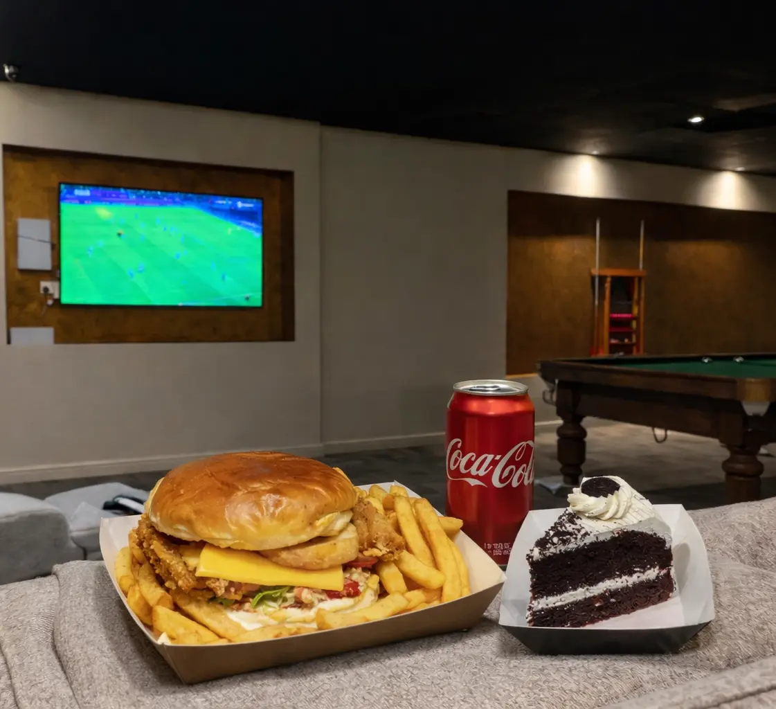 The All-Inclusive package at FOMO Lounge: a private suite with food, a soft drink and a dessert each