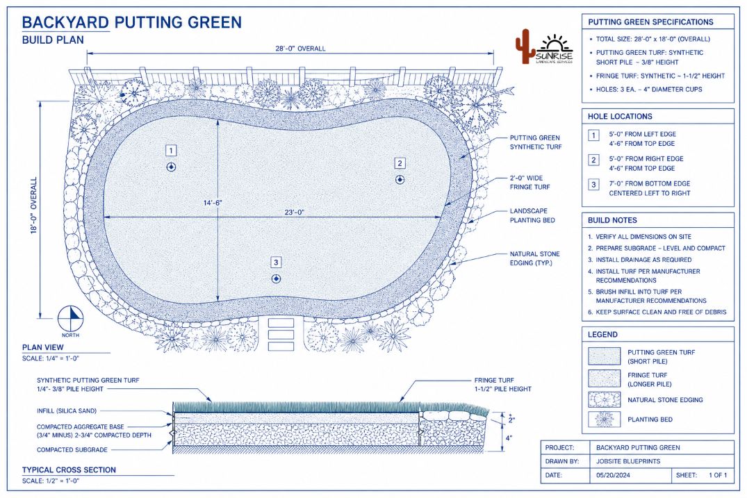 Custom Putting Green Design in San Antonio TX
