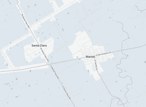 Map of Marion and Santa Clara TX for Sunrise Landscape Services