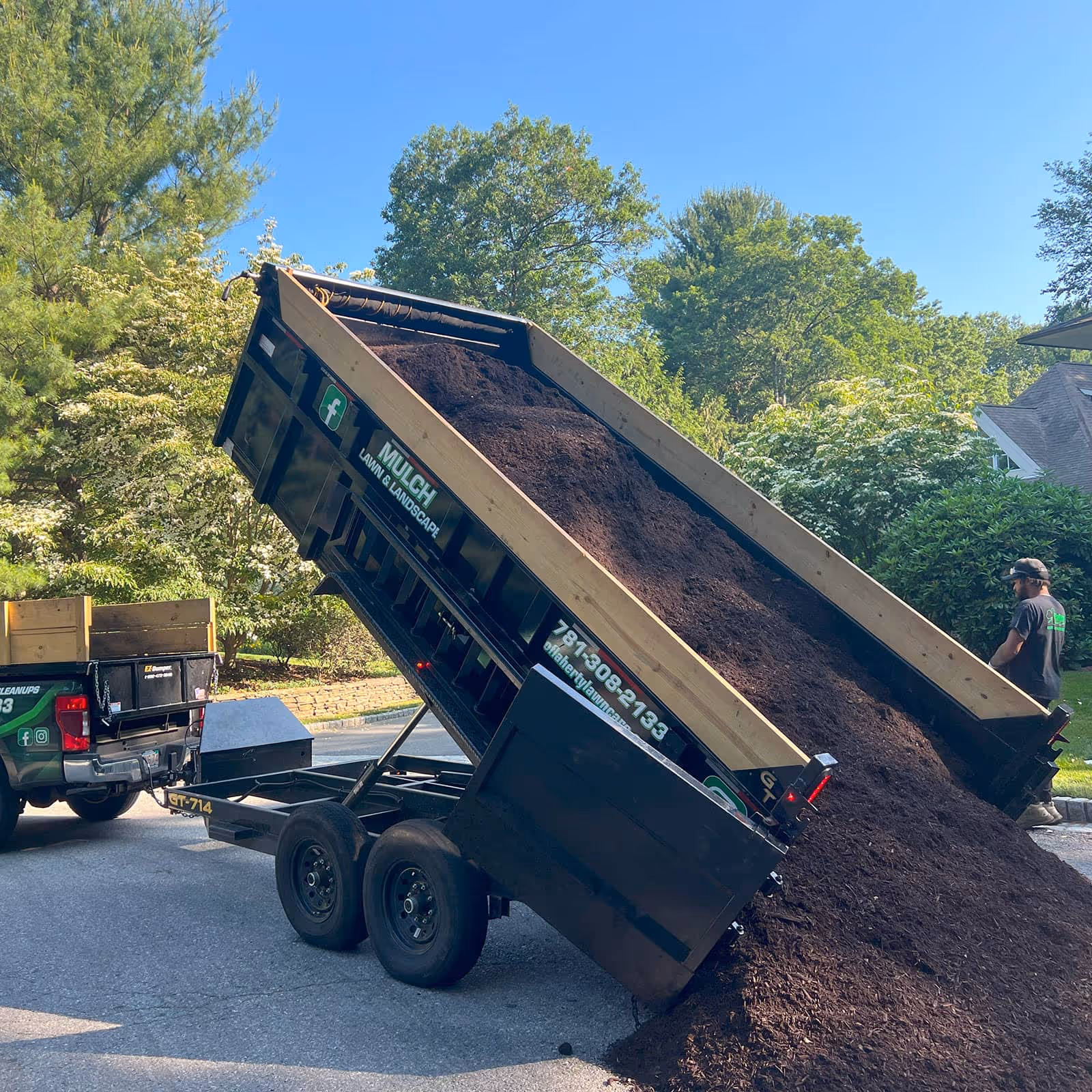 Freshly spread mulch for garden beds by O’Flaherty Lawn Care in Attleboro, MA near me
