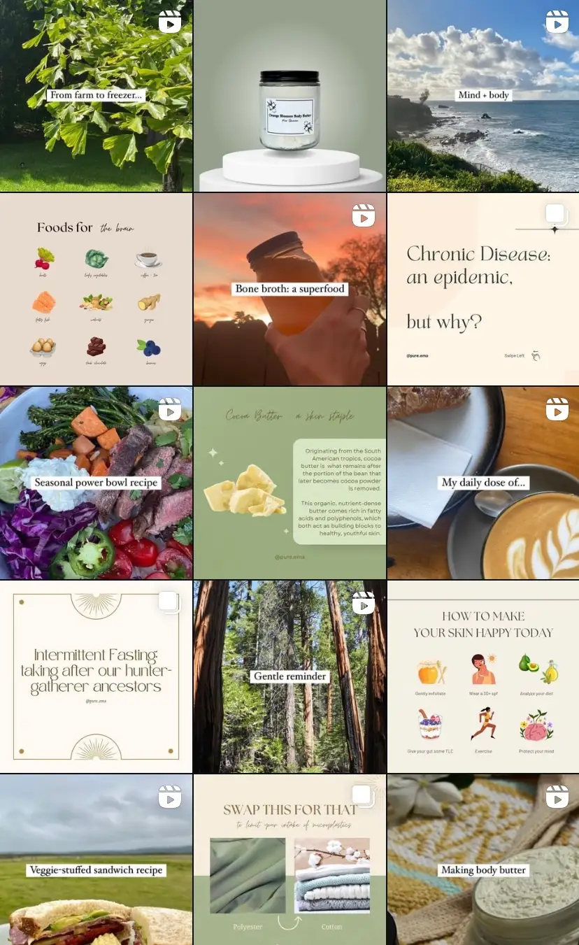 Social Content from Pure Skincare Shop Instagram marketing.