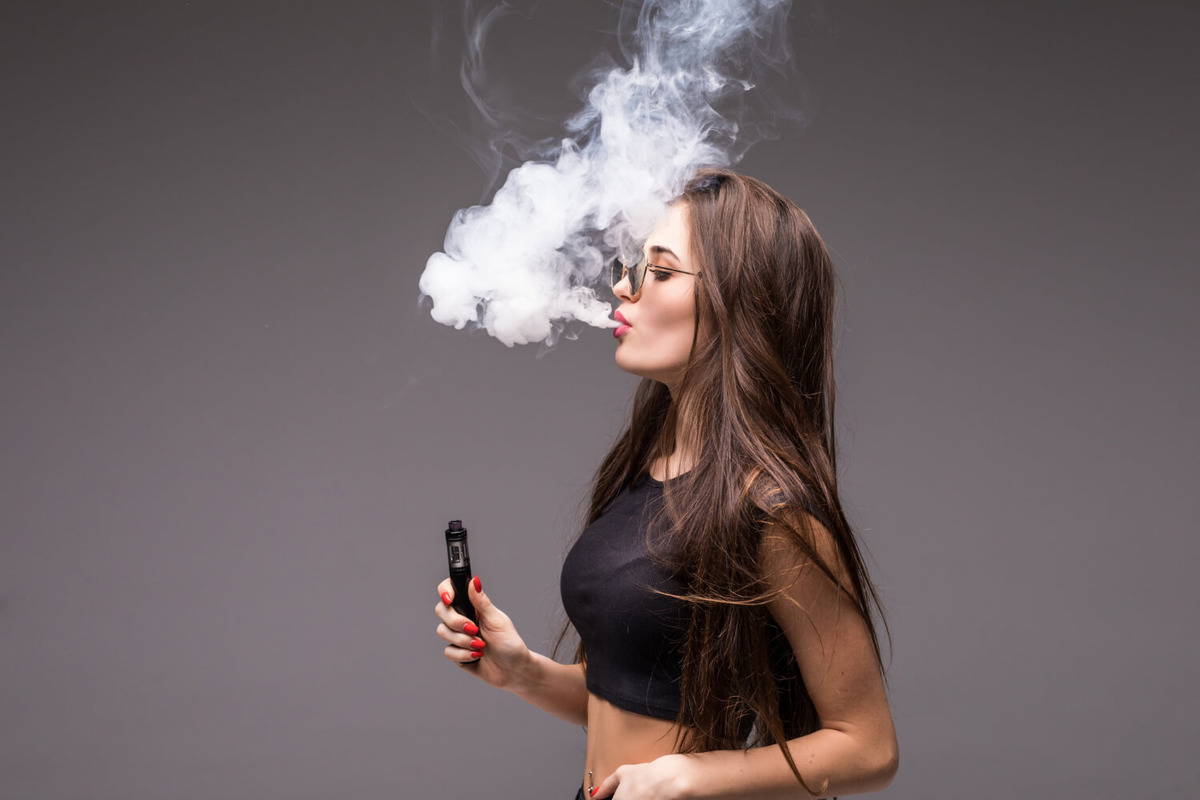 A girl vaping