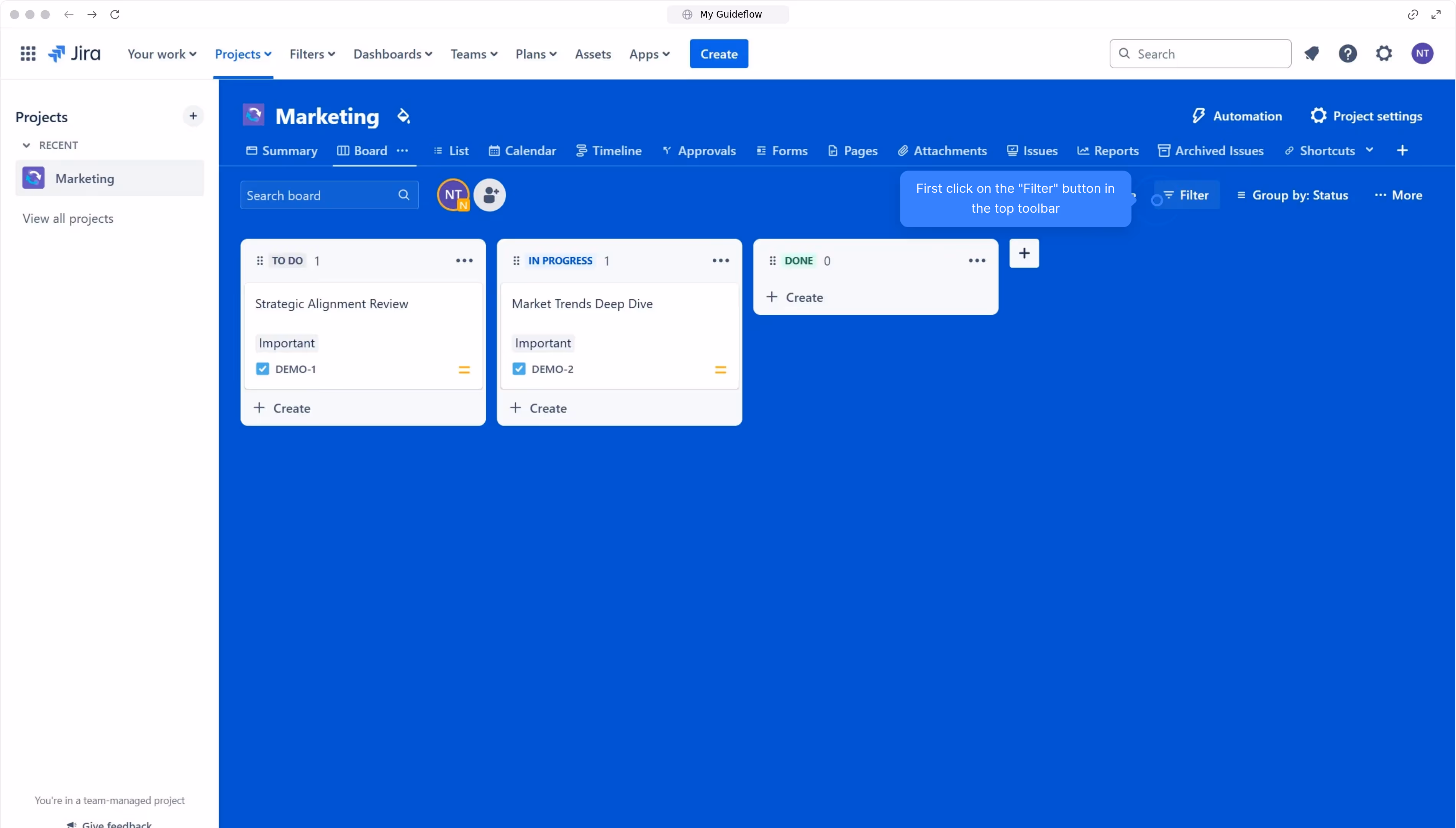 How to create a filter in Jira?