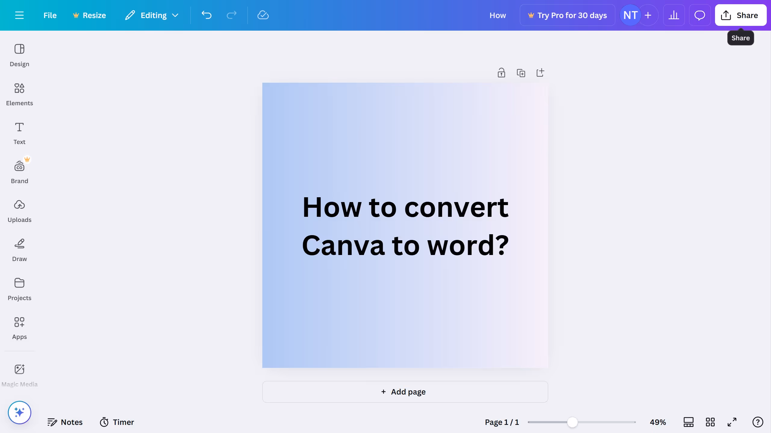 How to convert Canva to word?
