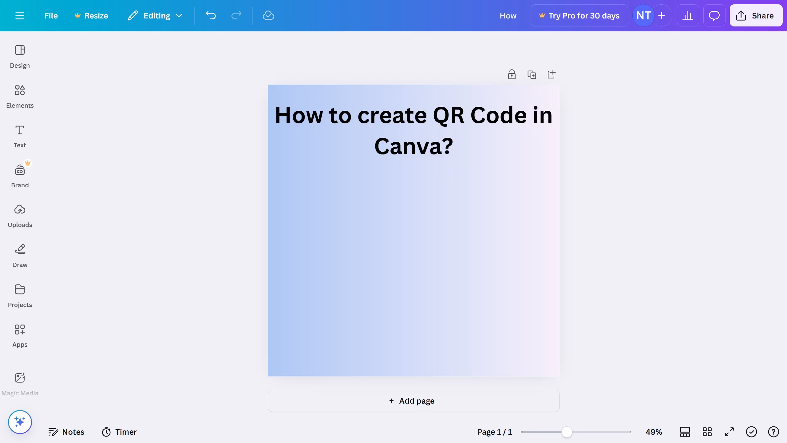 How to create QR Code in Canva?