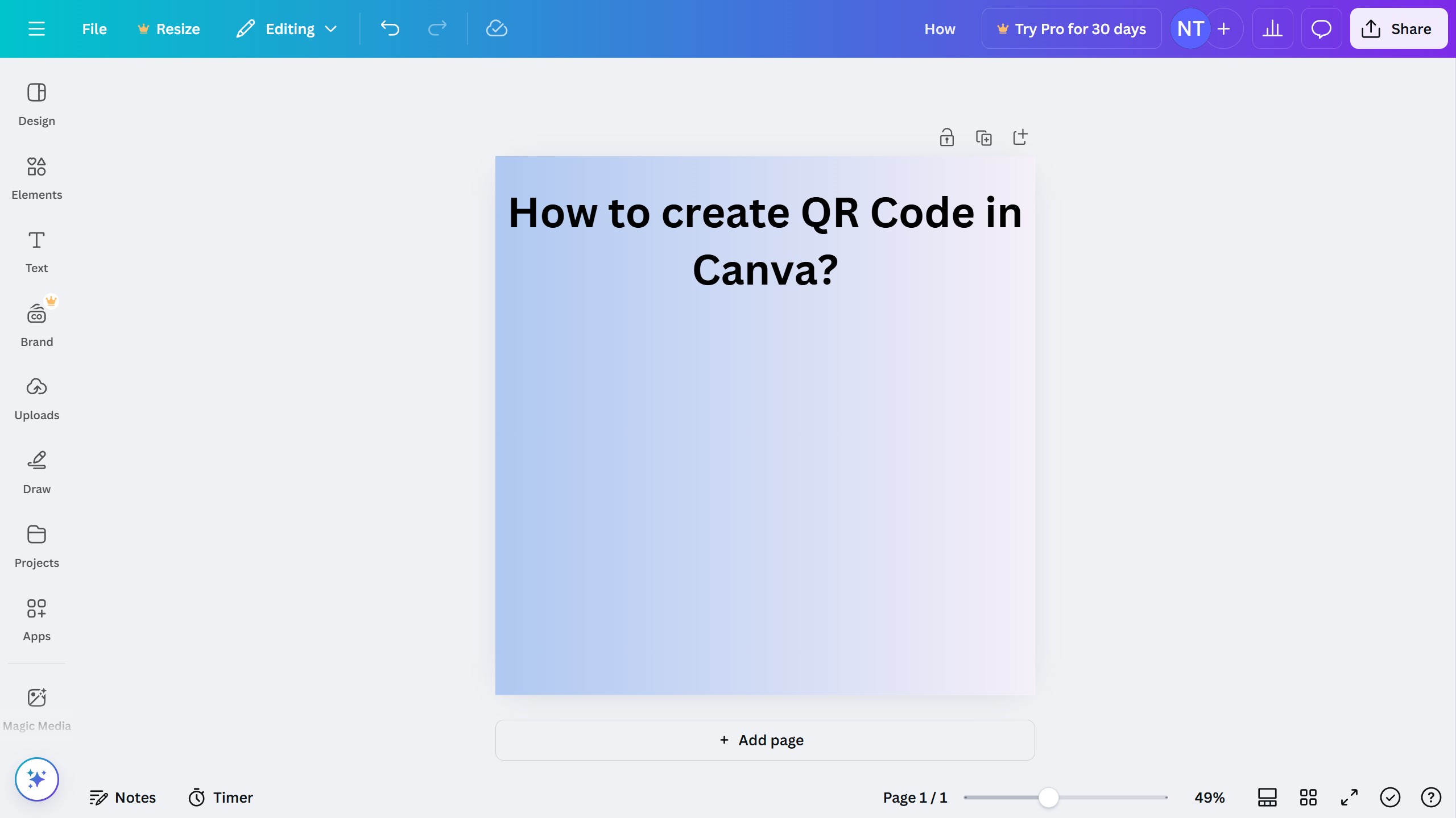 How to create QR Code in Canva?