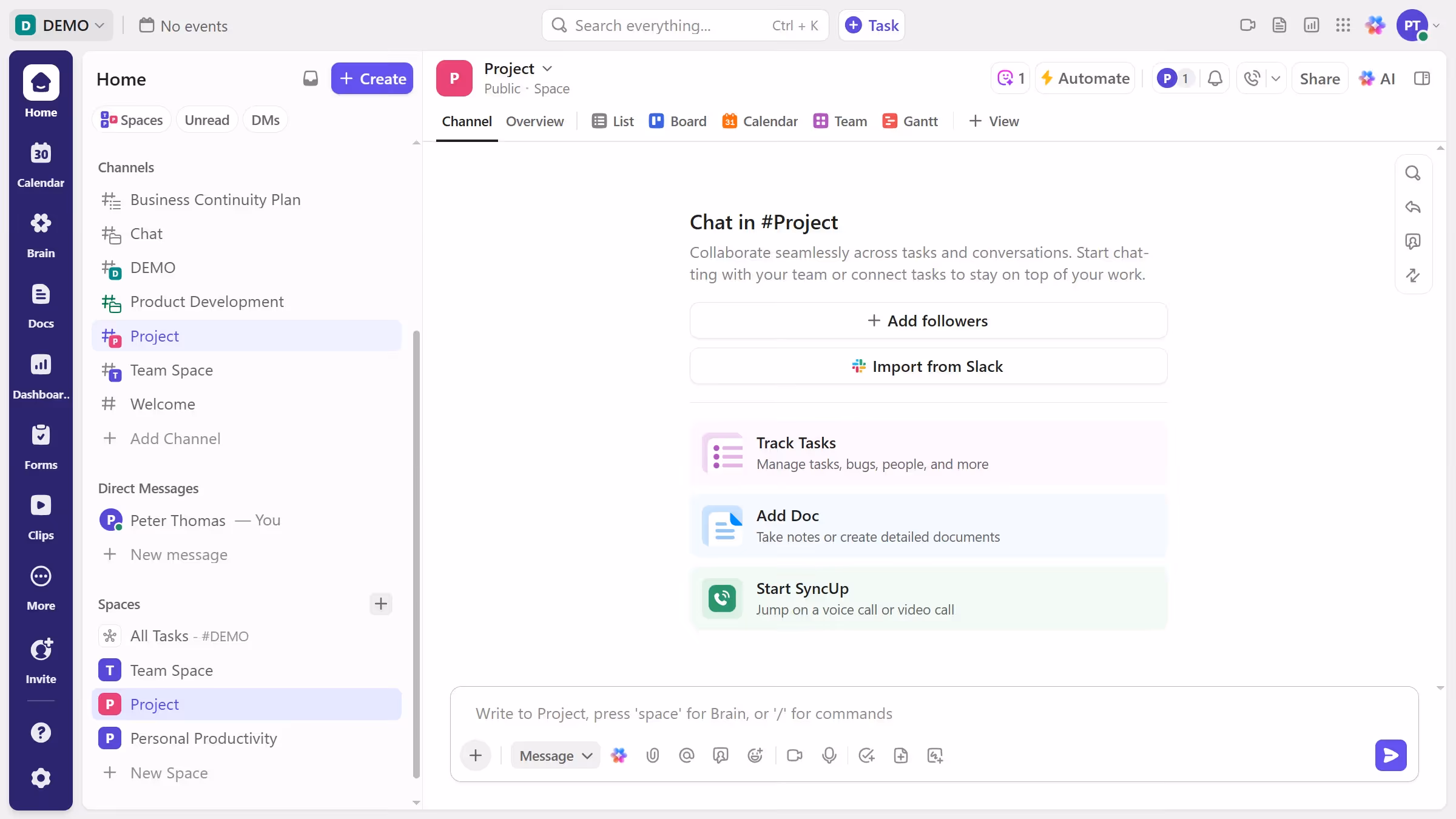 How to attach a file in Chat in ClickUp