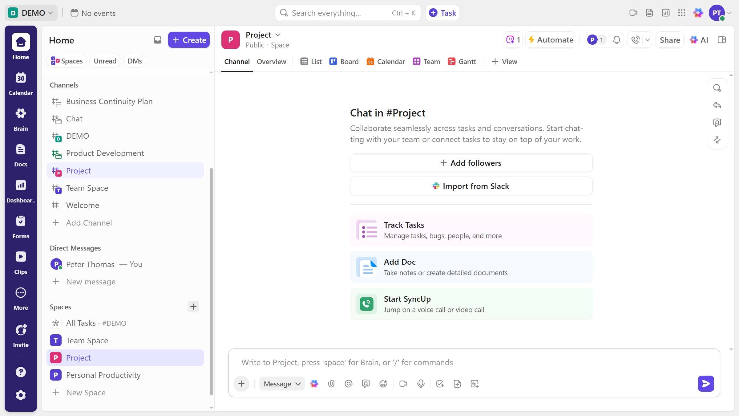 How to attach a file in Chat in ClickUp