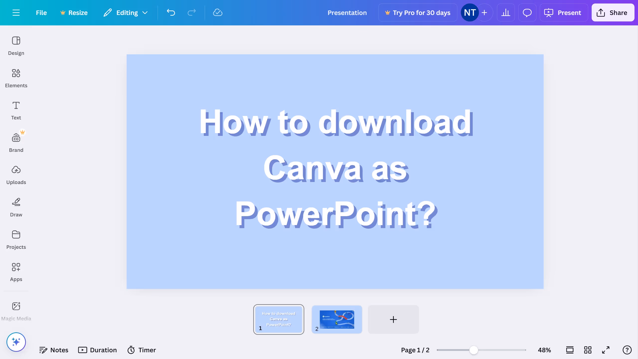 How to download Canva as PowerPoint?