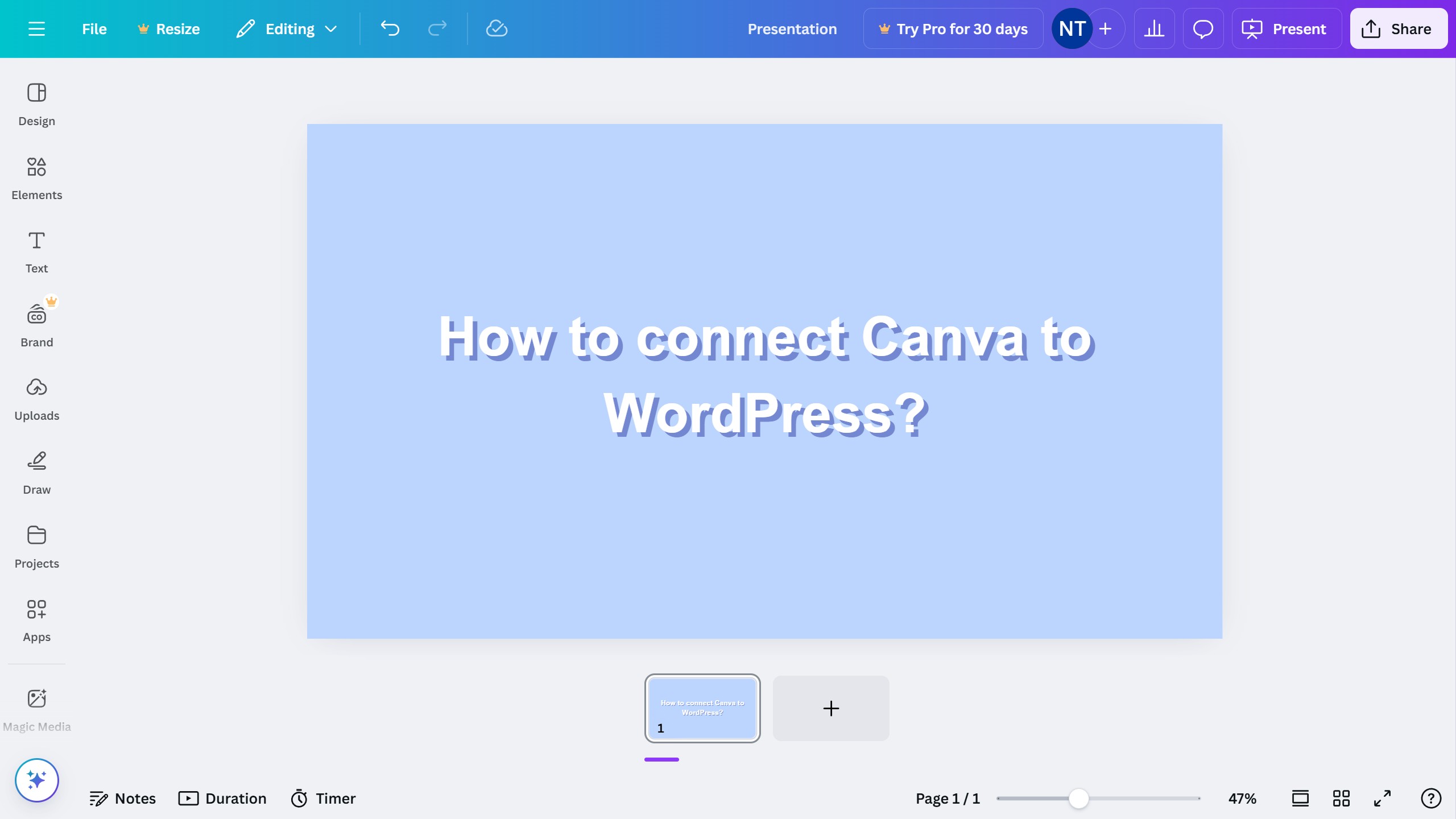 How to connect Canva to WordPress?