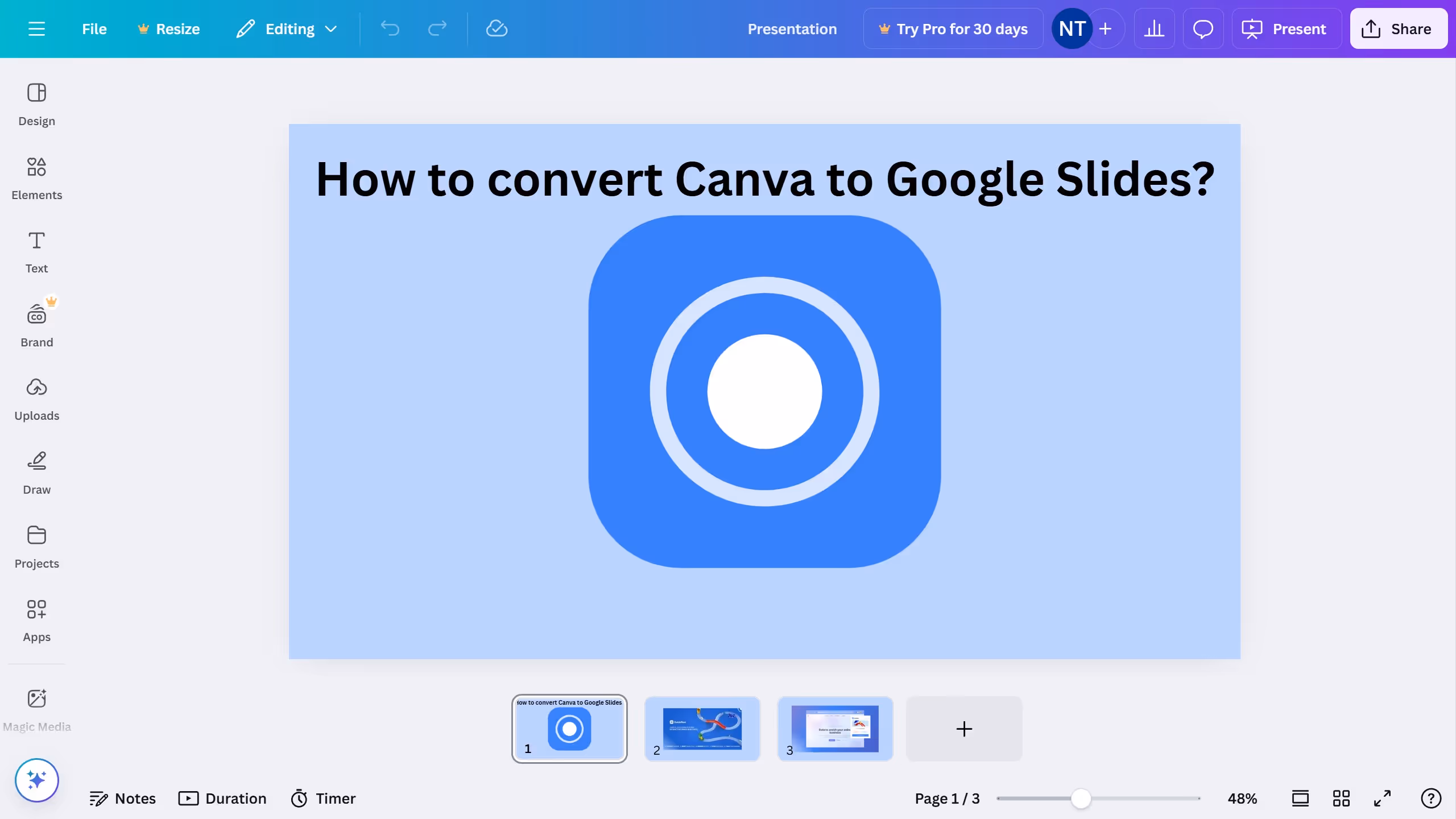 How to convert Canva to Google Slides?