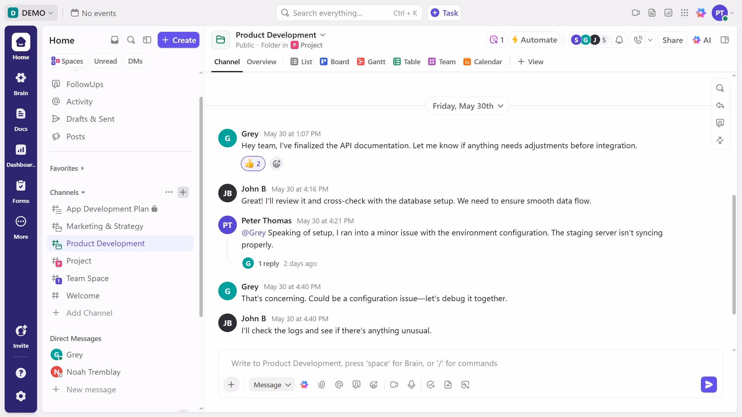 How to create a channel in ClickUp