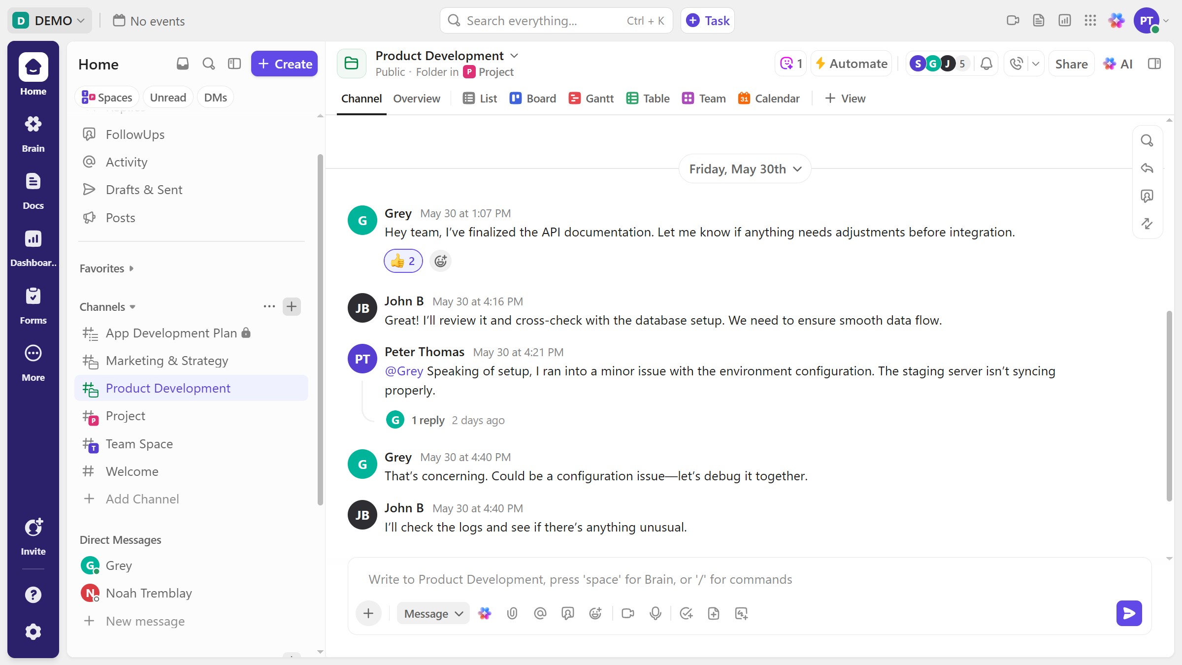How to create a channel in ClickUp