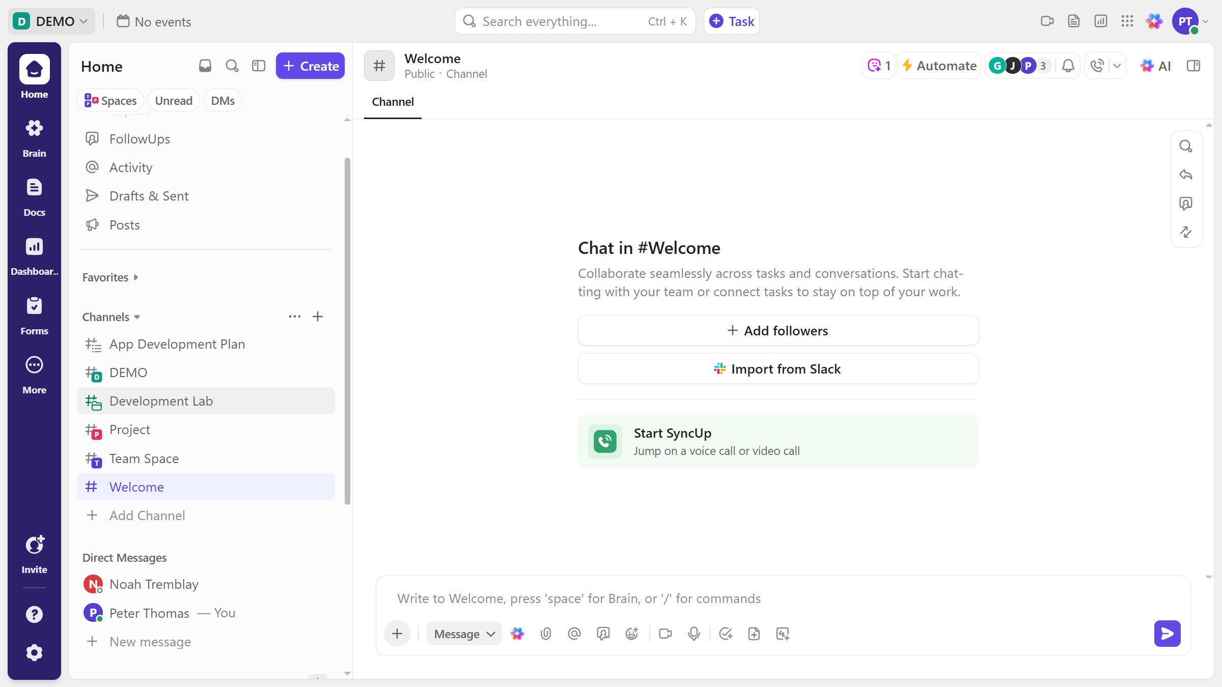 How to rename a channel in ClickUp