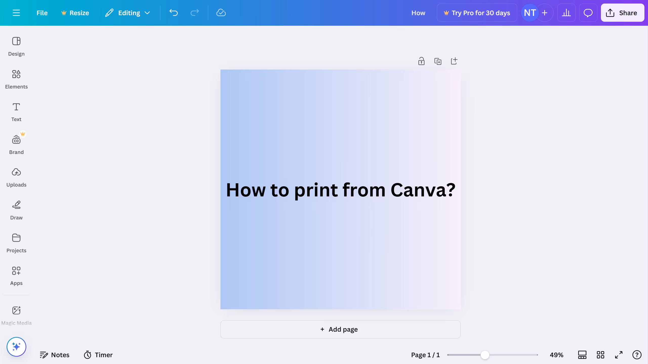 How to print from Canva?