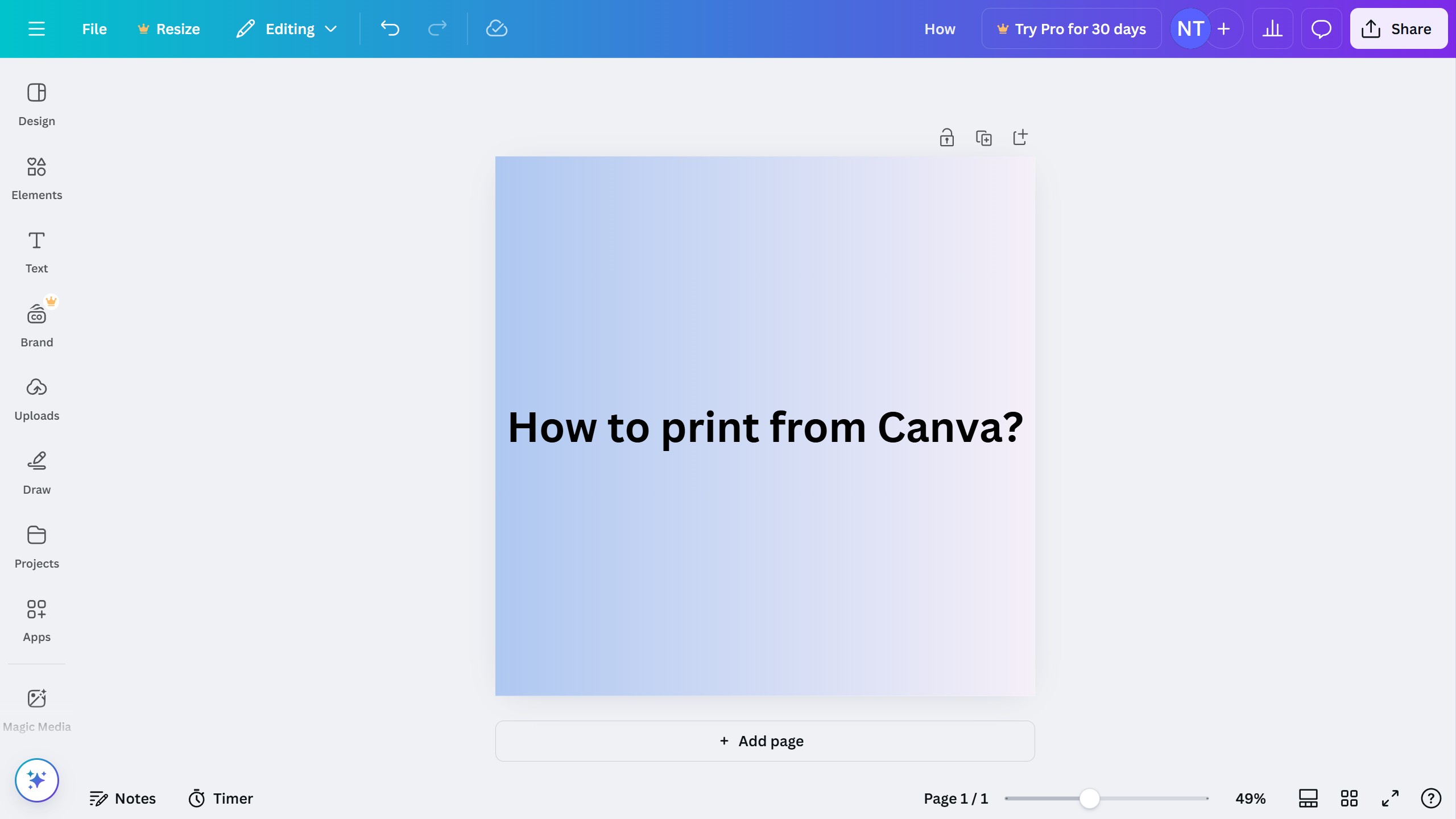 How to print from Canva?