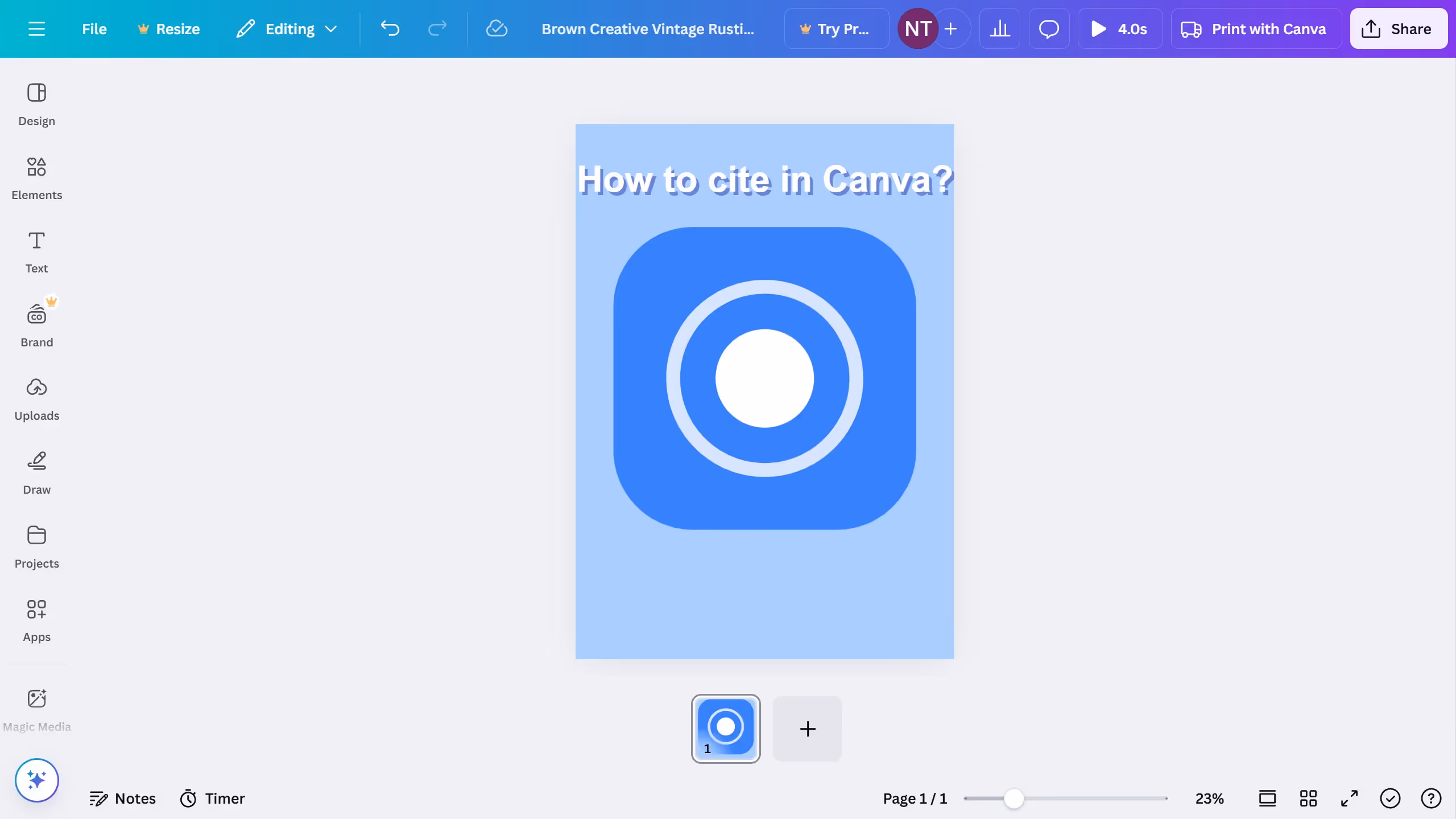 How to cite in Canva?