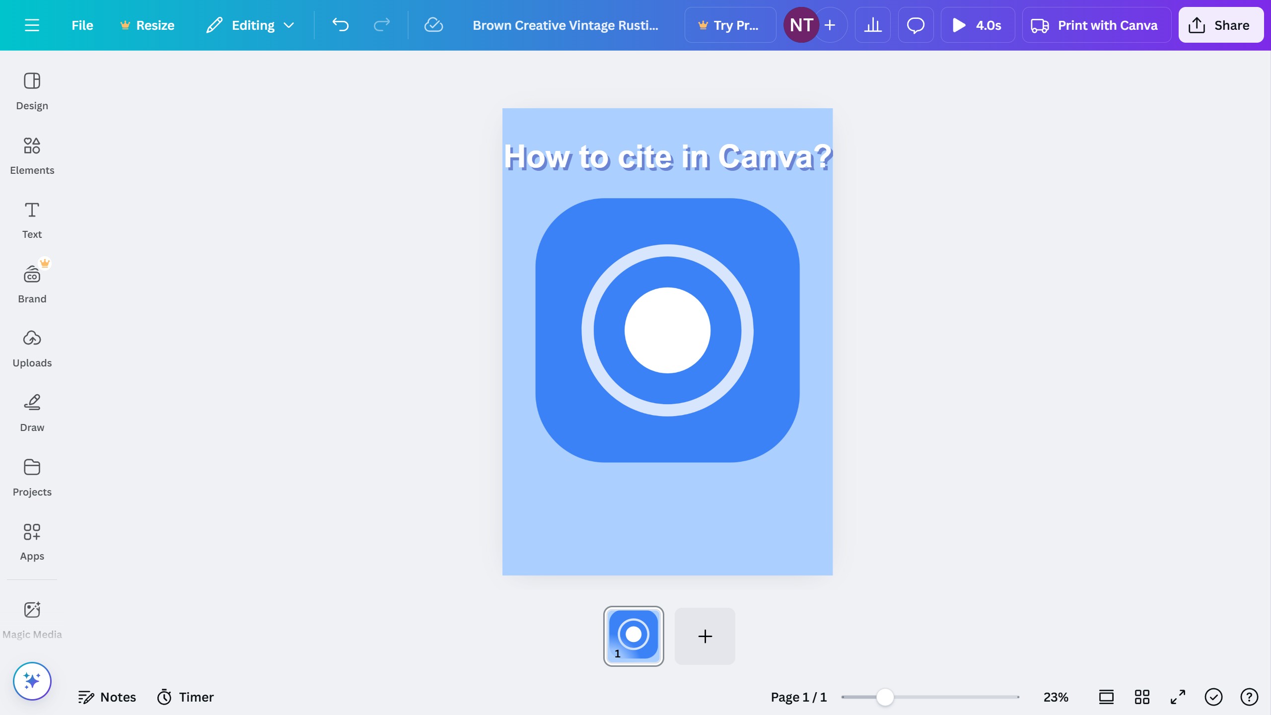 How to cite in Canva?