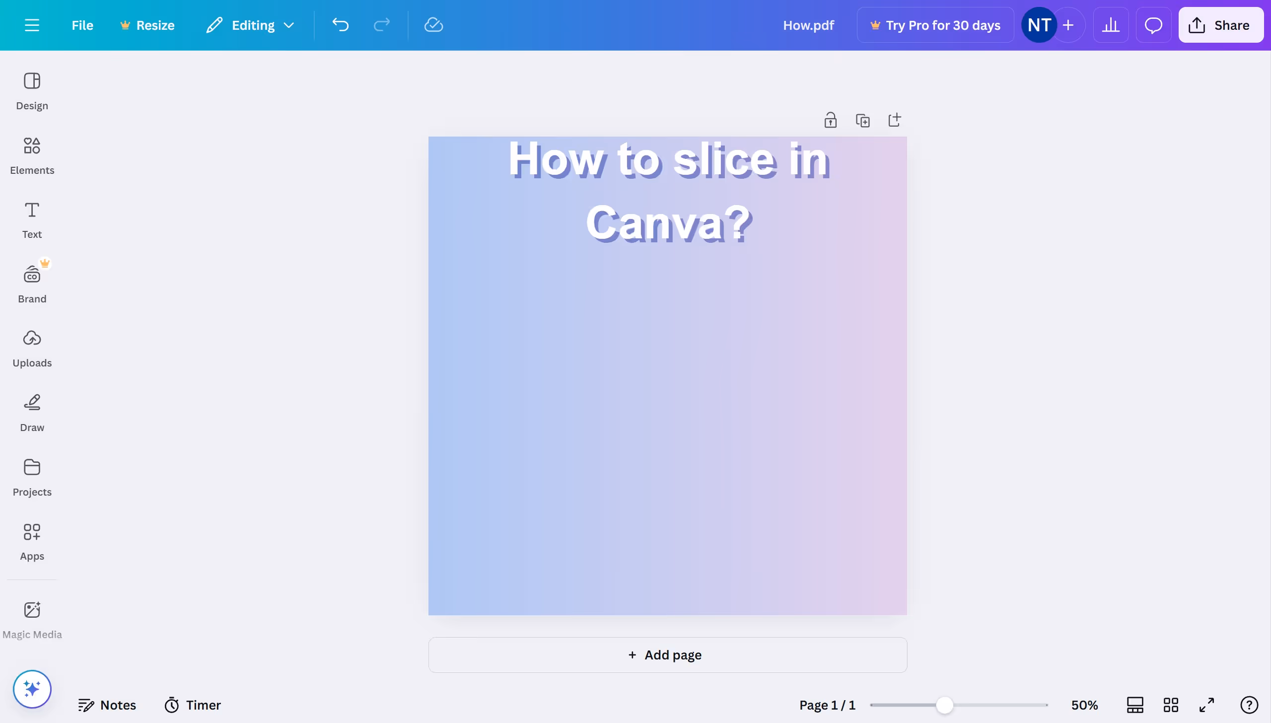 How to slice in Canva?