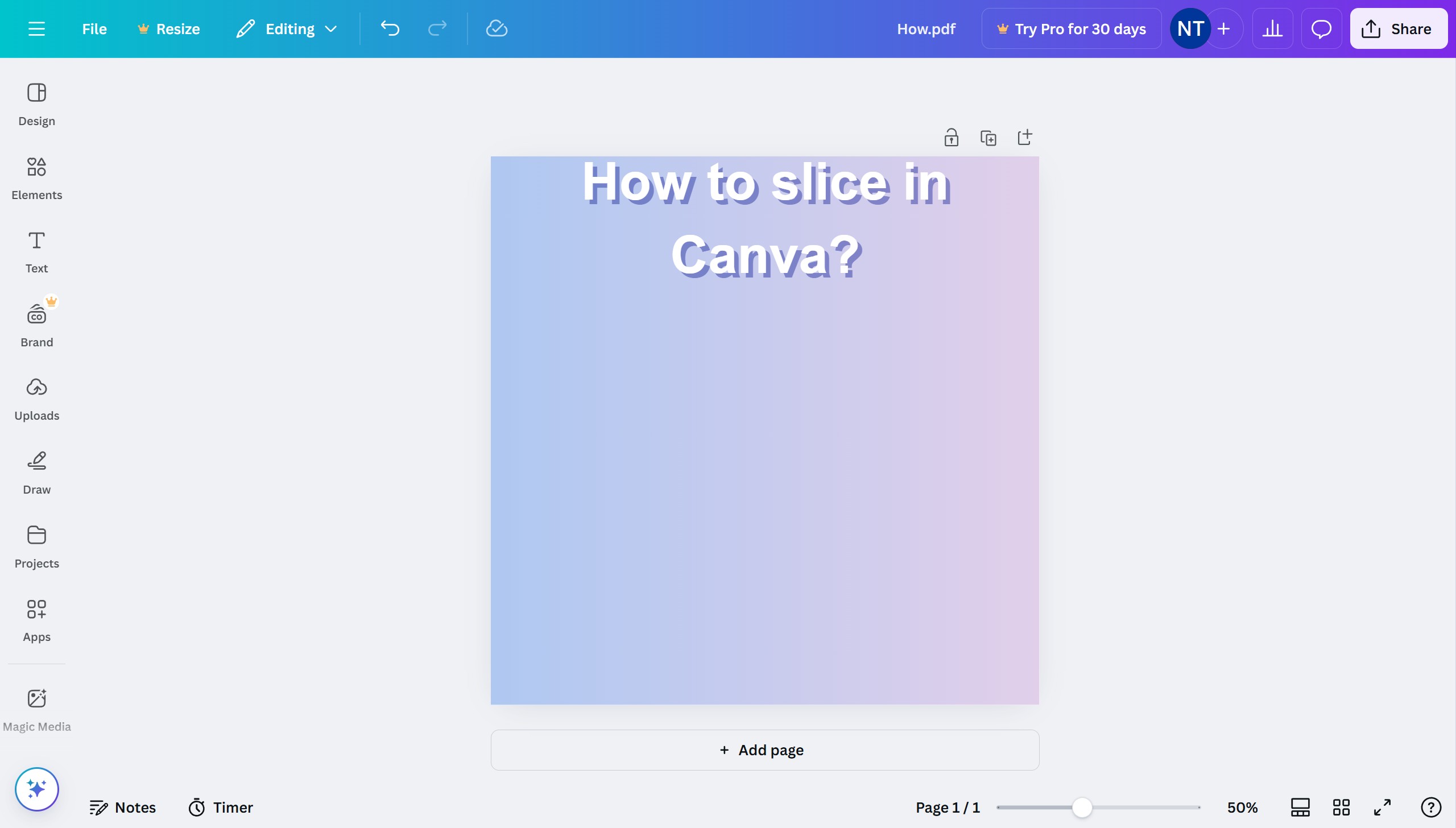 How to slice in Canva?