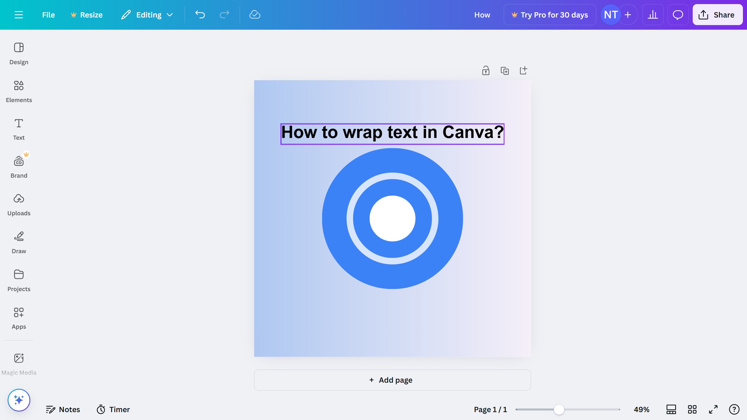 How to wrap text in Canva?