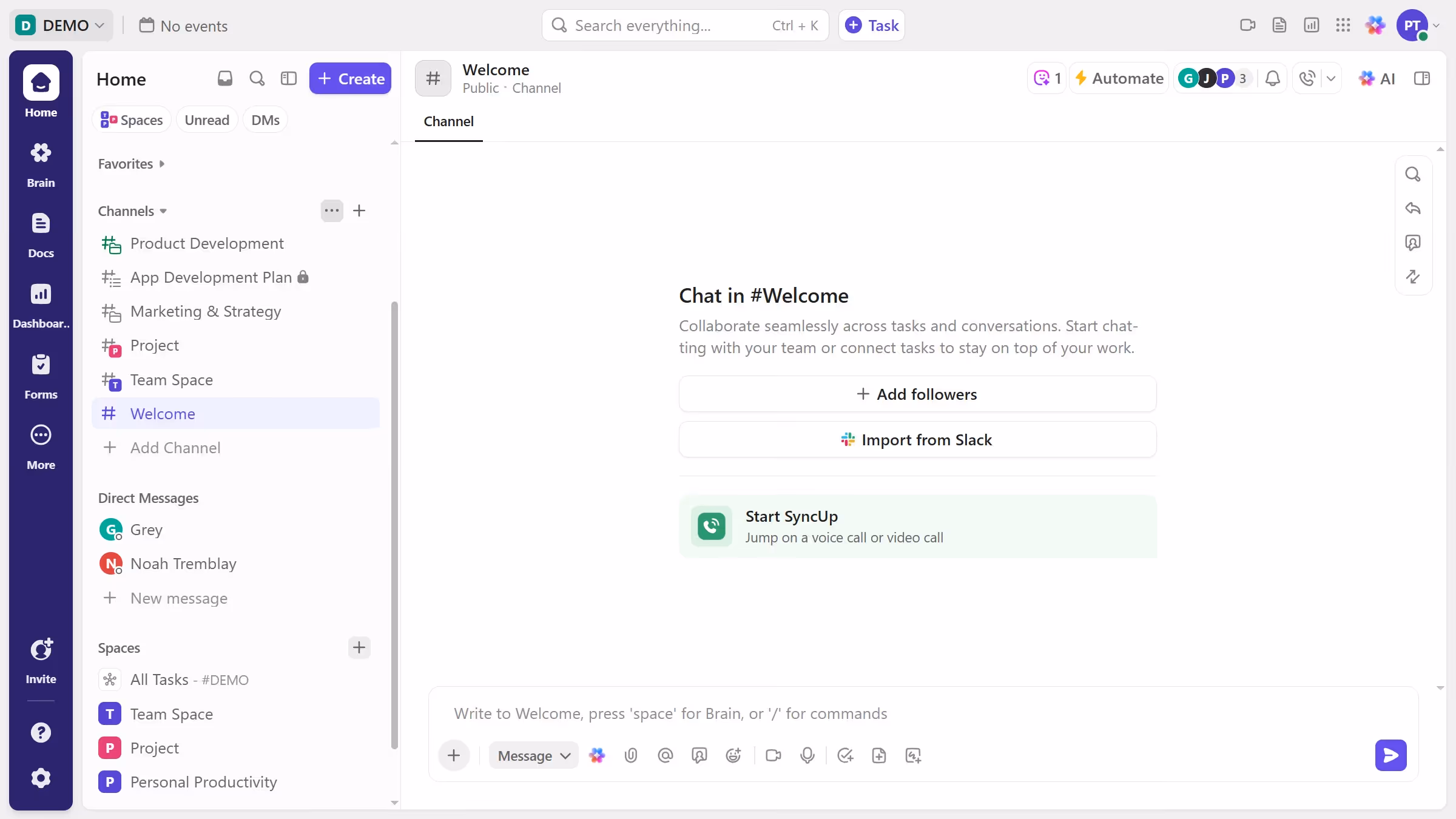 How to see all channels you're following in ClickUp