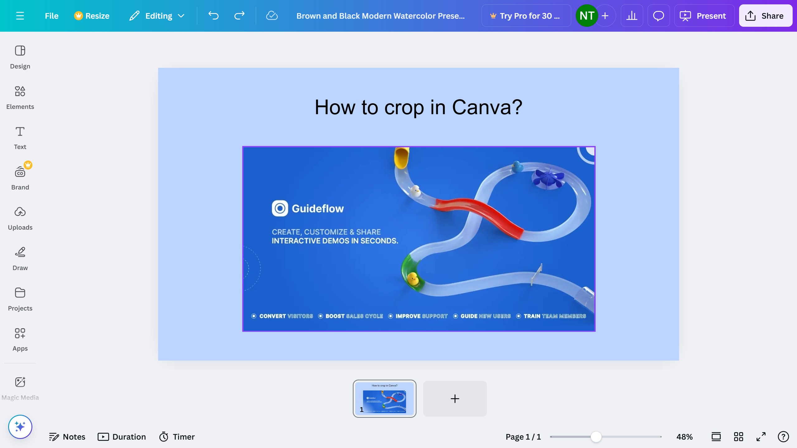 How to crop in Canva?