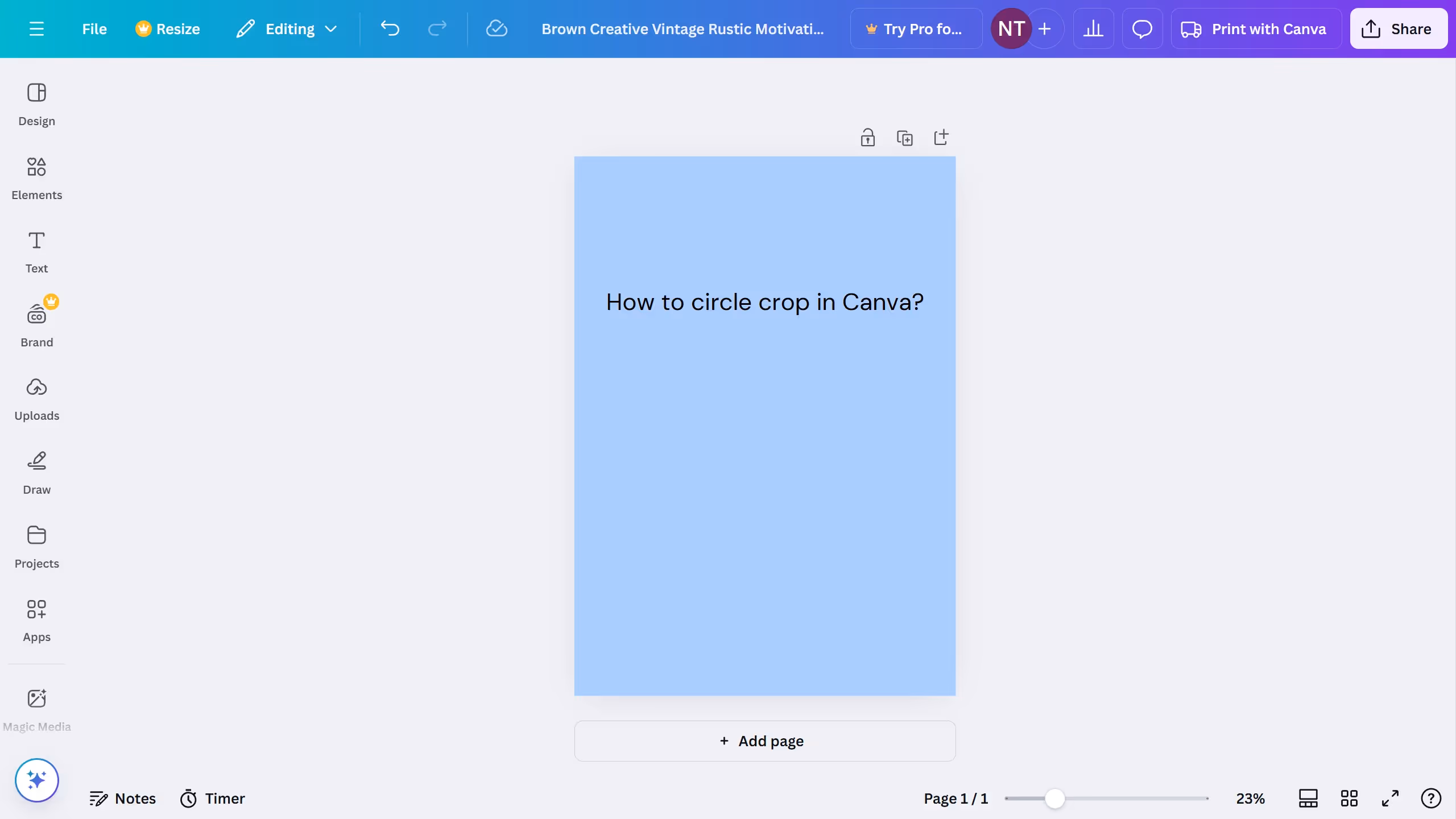 How to circle crop in Canva?